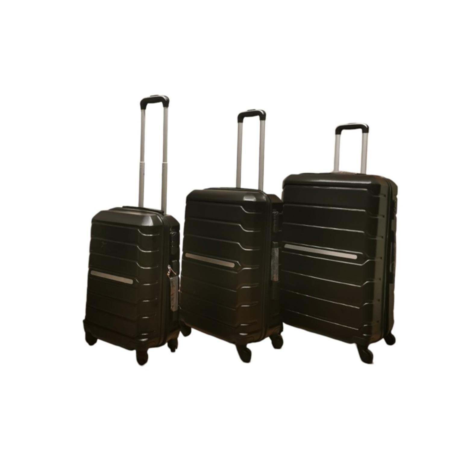 Set De 3 Maletas Viaje De ABS Negro S - M - L-0