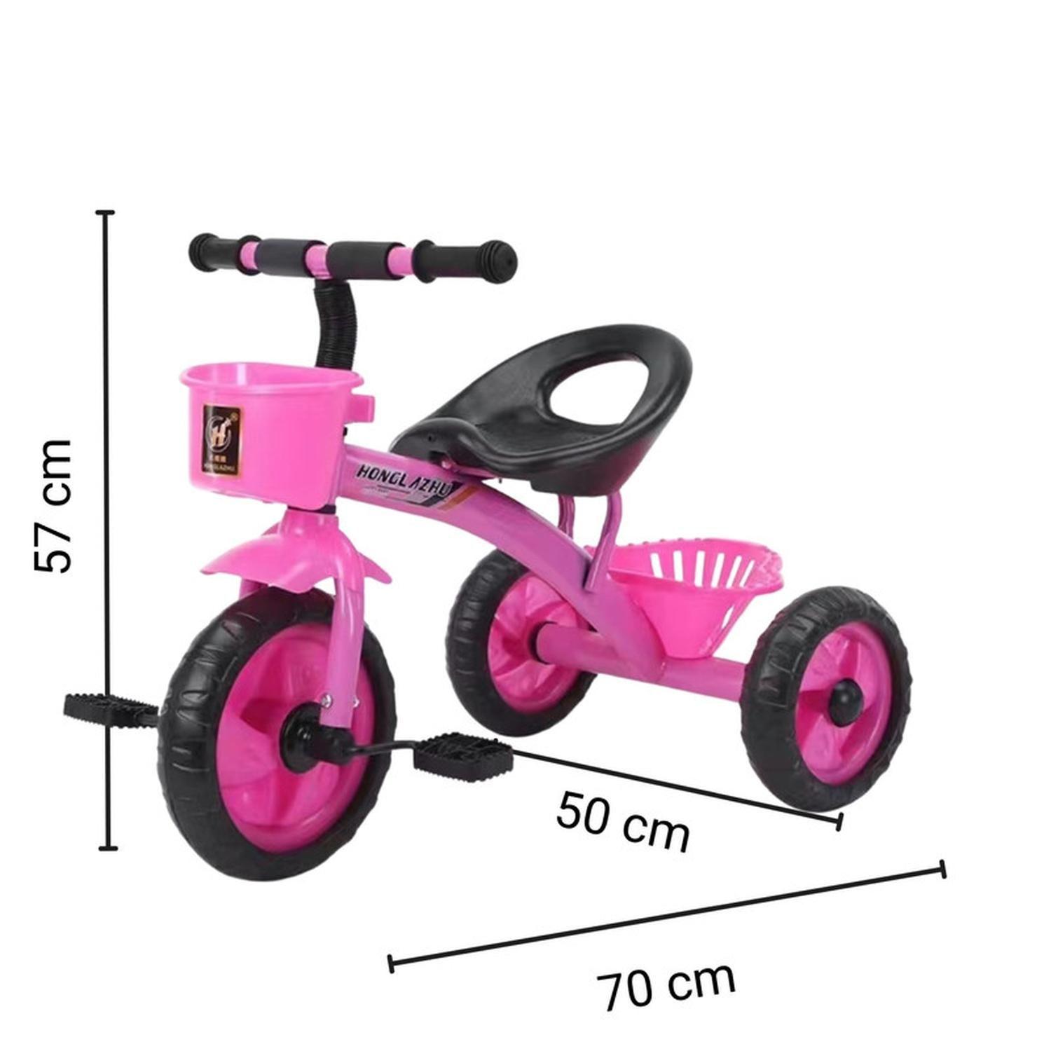 Triciclo Infantil Bici Con Canastos y Cintas Rosado-5
