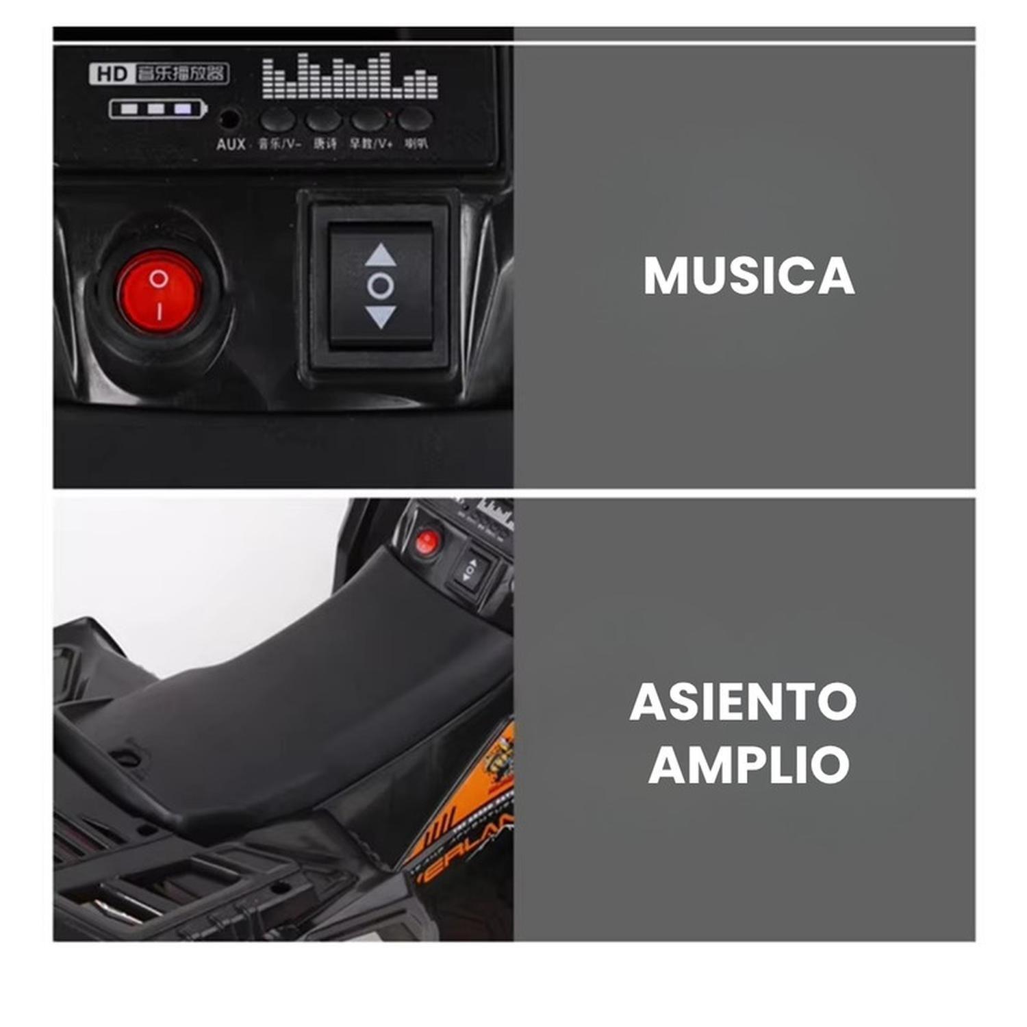 Cuatrimoto Auto Electrico Bateria Infantil Luz Sonido Roja-3