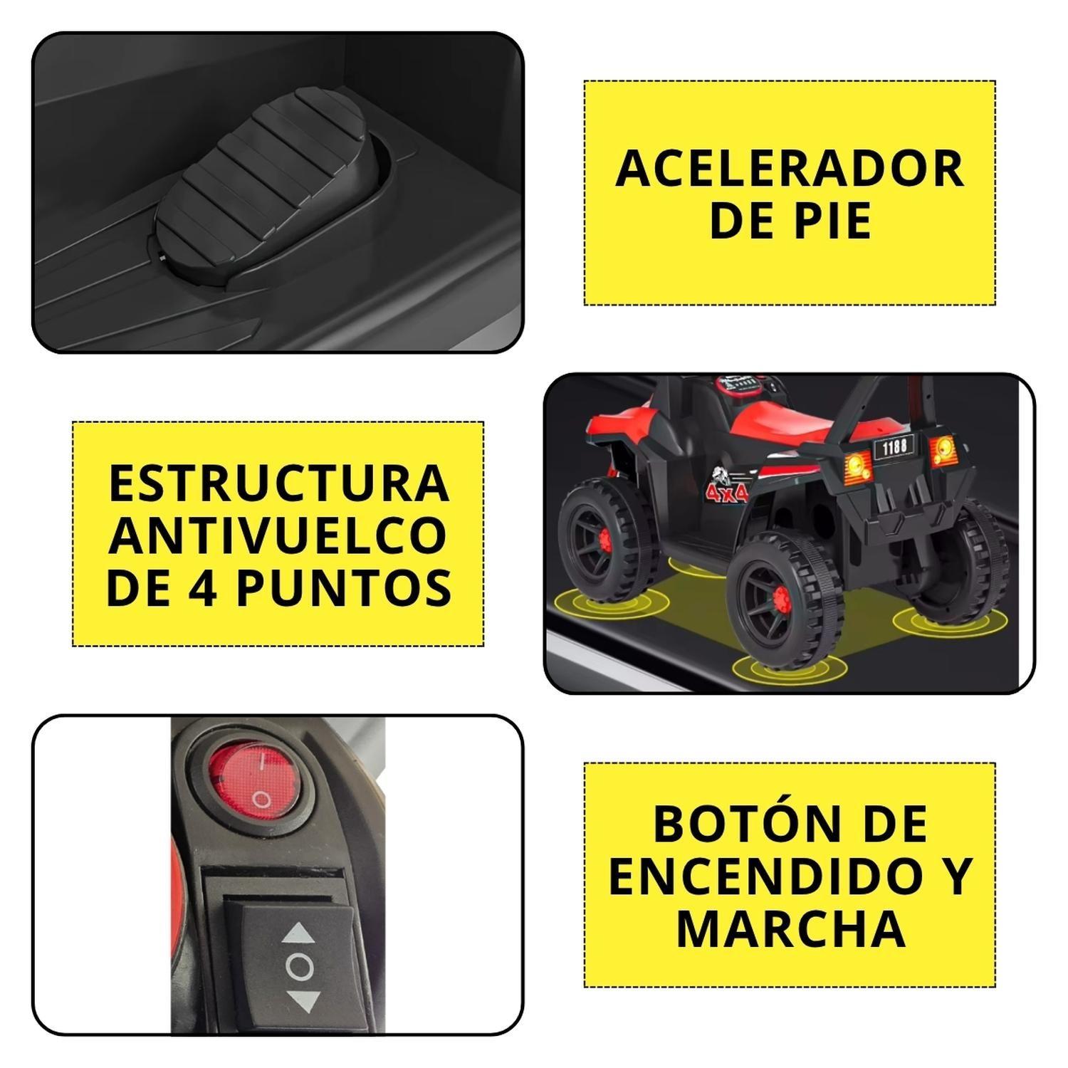 Moto Electrica Bateria Jeep Niño Luz + Sonido 1166A-3