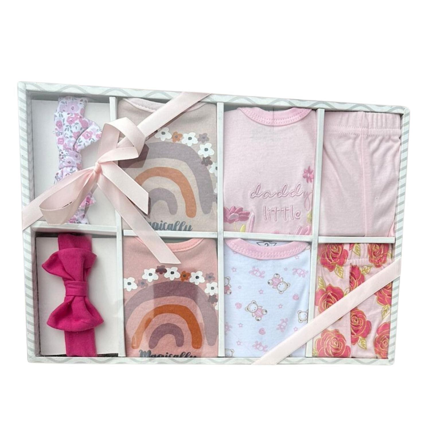 Set Bebe Ajuar Recien Nacido En Caja Regalo 8 Piezas Niña-3