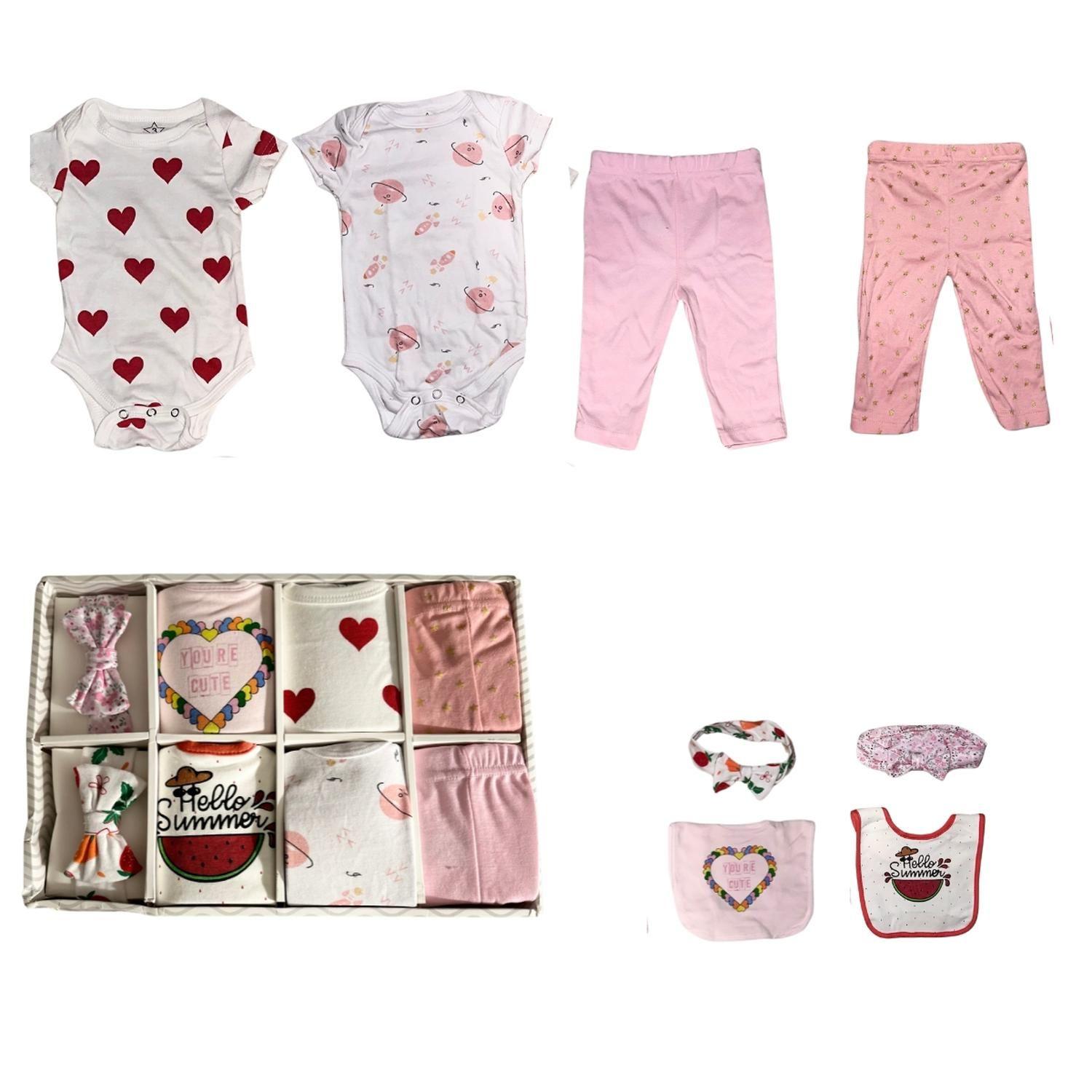 Set Bebe Ajuar Recien Nacido En Caja Regalo 8 Piezas Niña-4