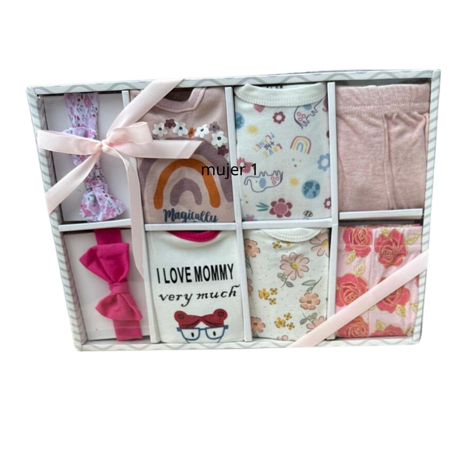 Set Bebe Ajuar Recien Nacido En Caja Regalo 8 Piezas Niña-5