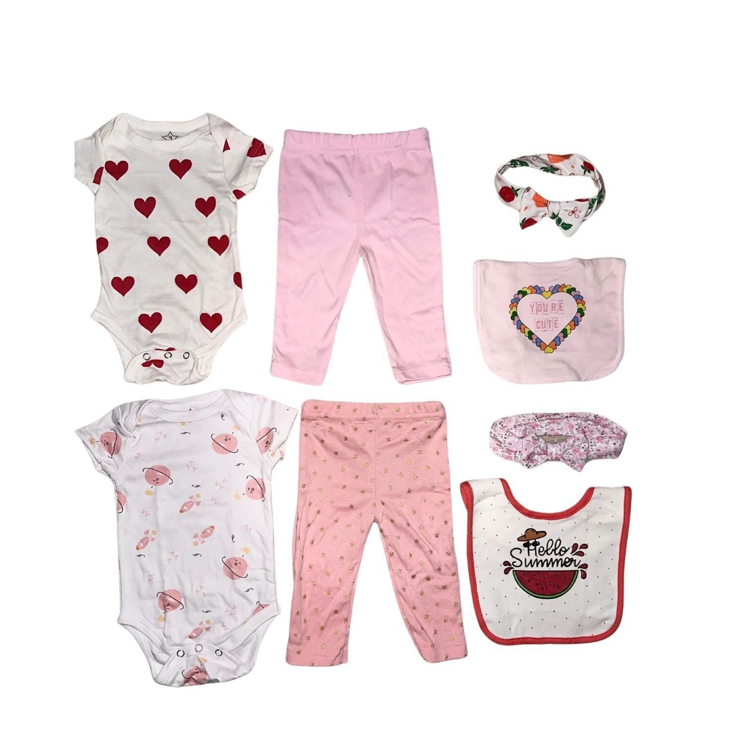 Set Bebe Ajuar Recien Nacido En Caja Regalo 8 Piezas Niña-6