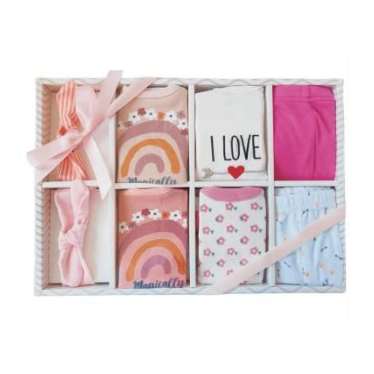 Set Bebe Ajuar Recien Nacido En Caja Regalo 8 Piezas Niña-7