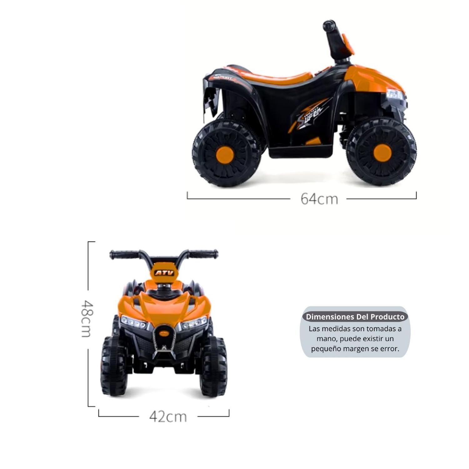 Moto Electrica Bateria Auto Niño Luz Y Sonido D68 Naranja-1