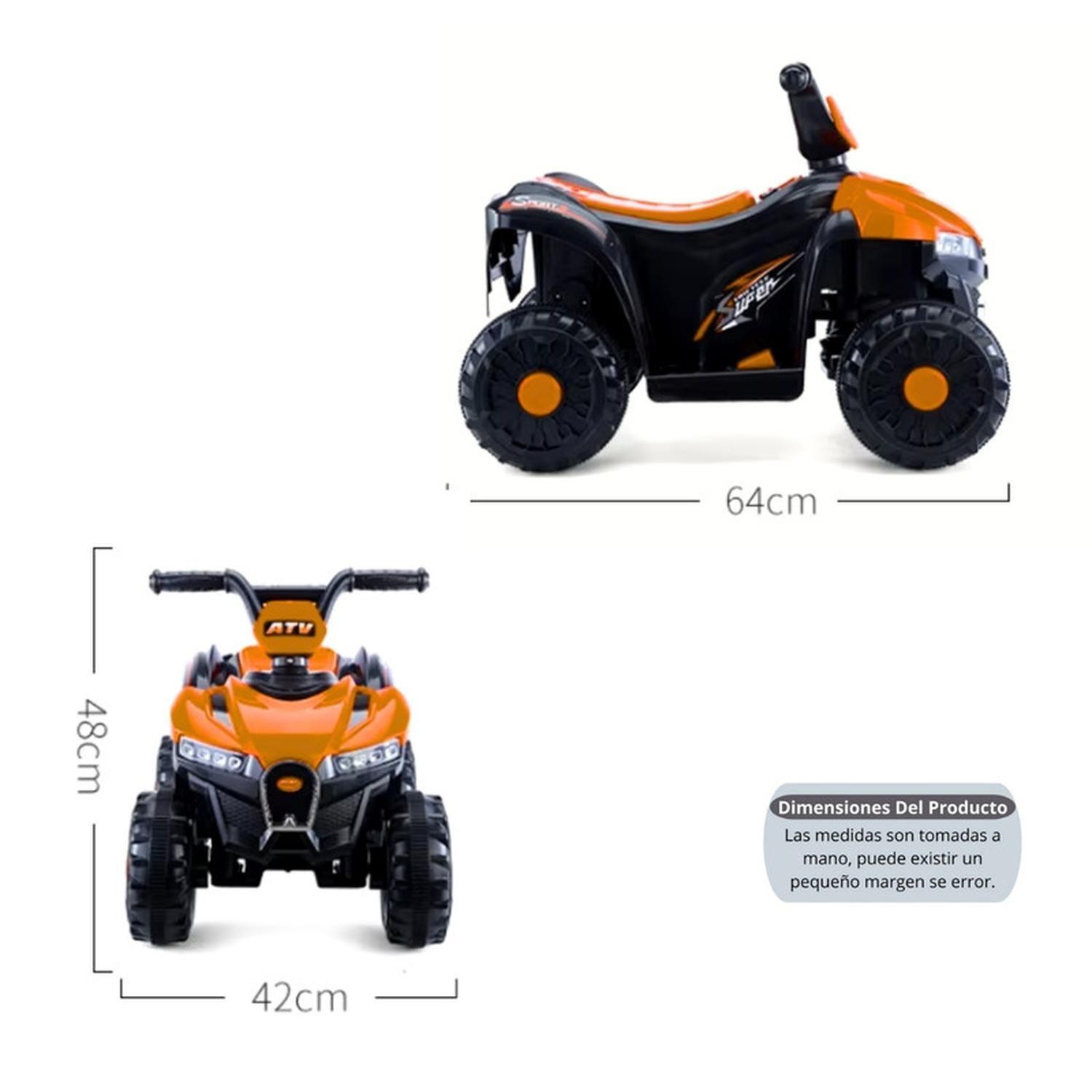 Moto Electrica Bateria Auto Niño Luz Y Sonido D68 Naranja-2