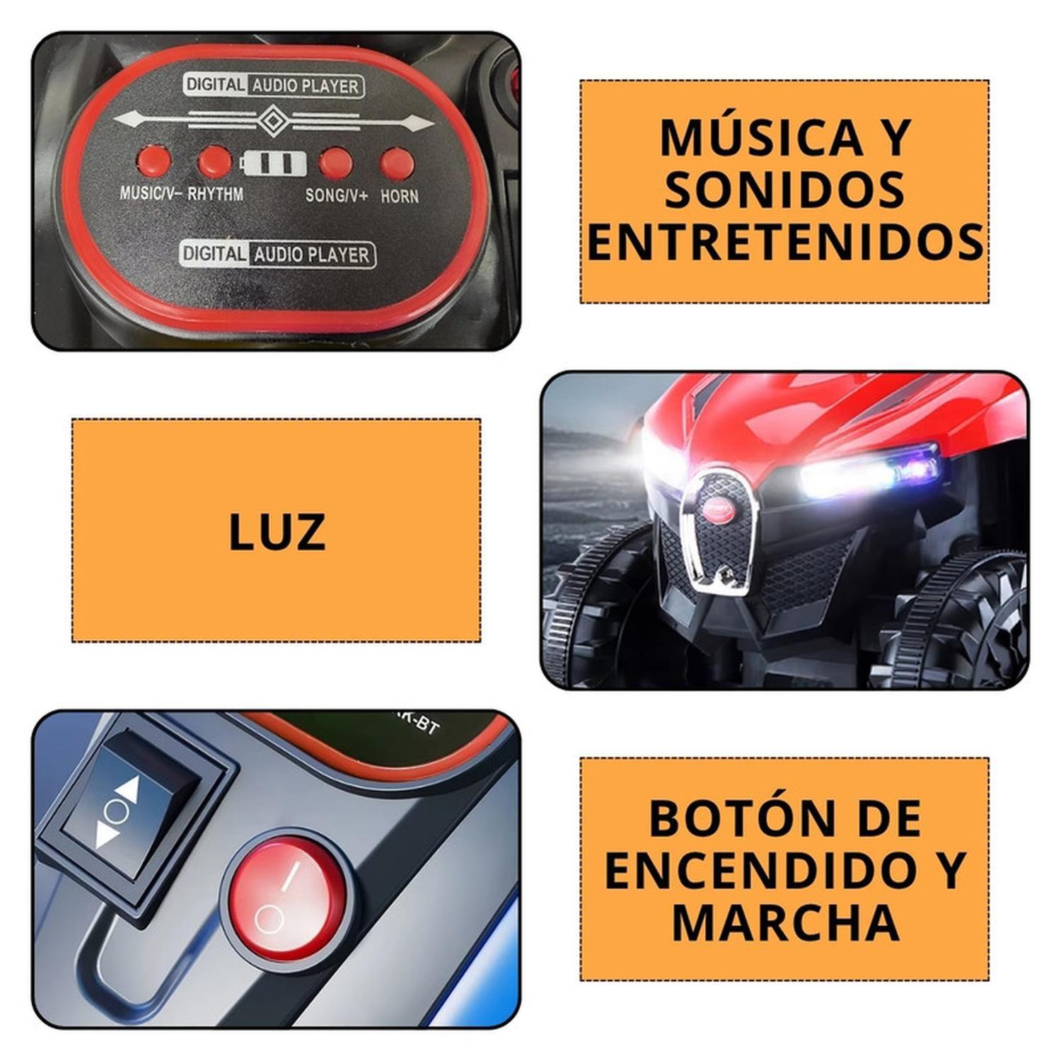 Moto Electrica Bateria Auto Niño Luz Y Sonido D68 Naranja-4