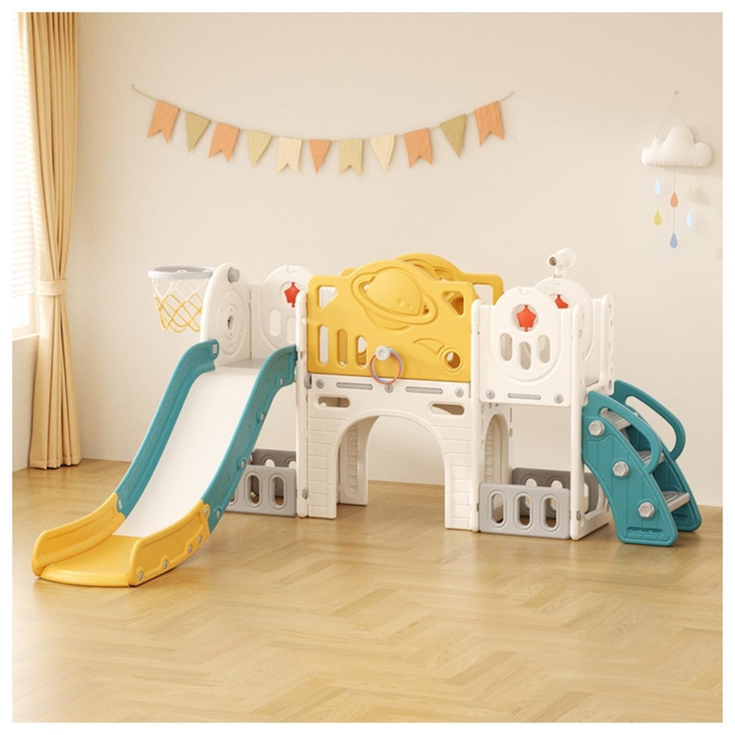 Juego Resbalin Tobogan Aro Basket Telescopio Columpio Rocket-1