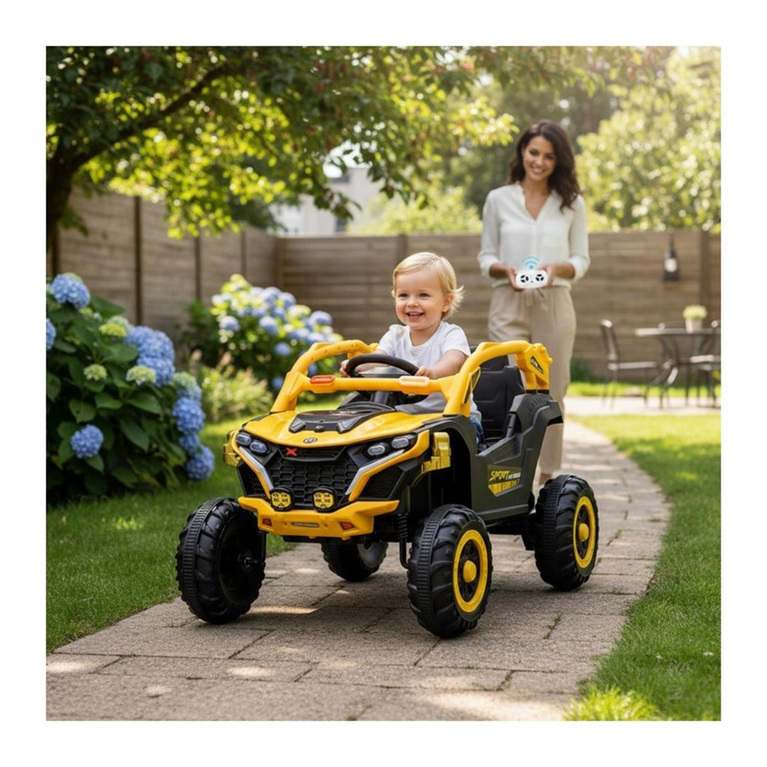 Auto Eléctrico Infantil Buggy Nitro Batería Control Amarillo-4