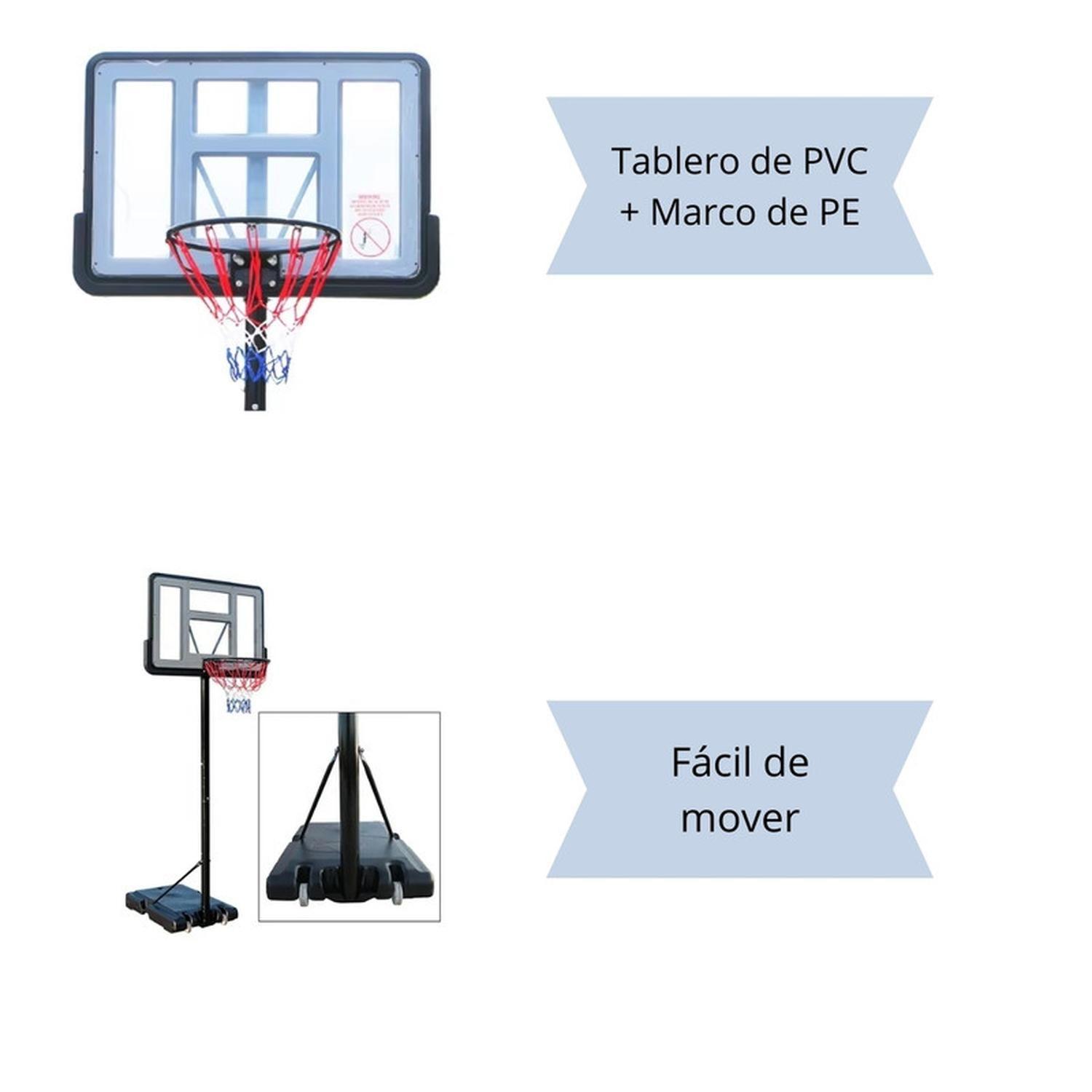 Aro Basquetbol Basketball Altura Regulable Portatil Red-2