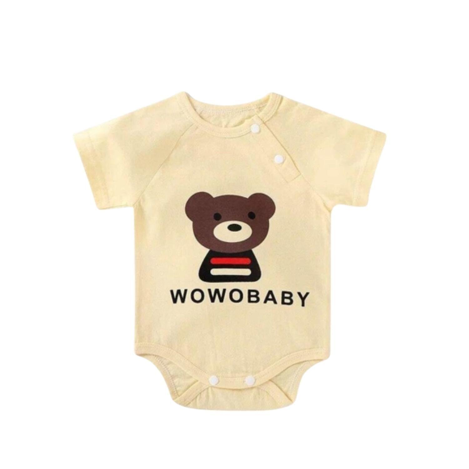 Pilucho Body Osito Bebe Manga Corta Algodon WowoBaby-0