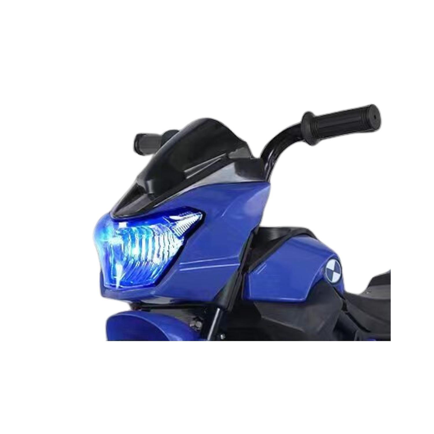 Moto Niño Antivuelco A Bateria Recargable Luz y Sonido Blue-1