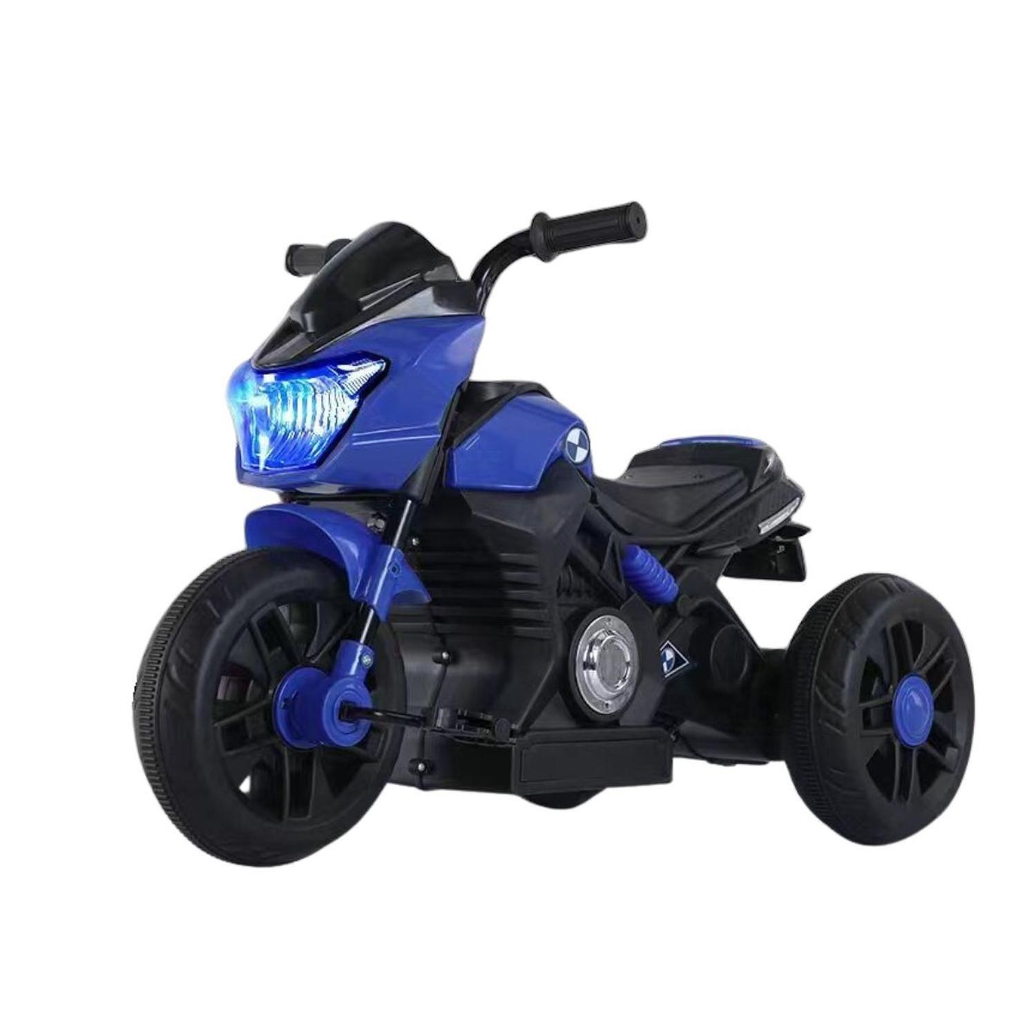 Moto Niño Antivuelco A Bateria Recargable Luz y Sonido Blue-0