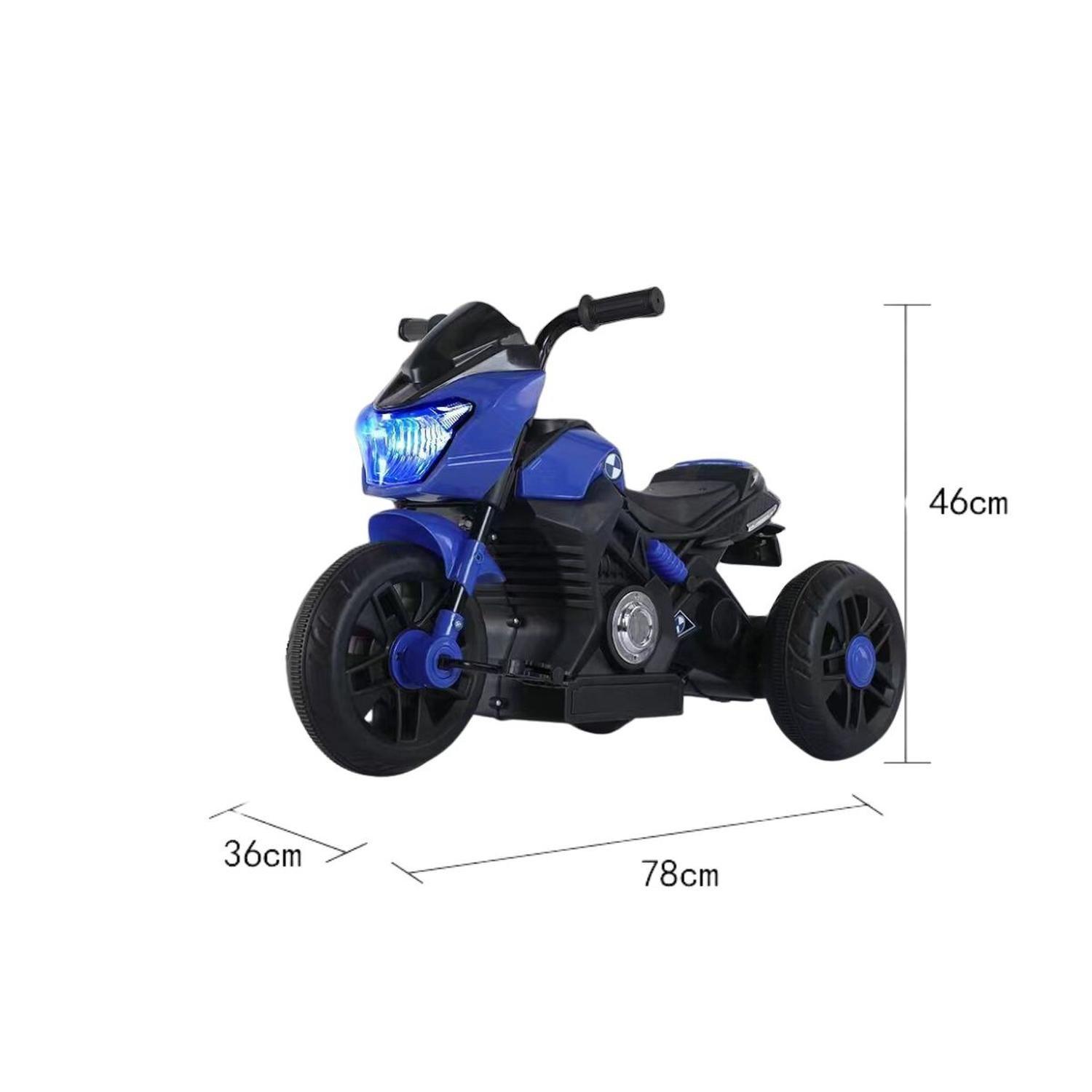 Moto Niño Antivuelco A Bateria Recargable Luz y Sonido Blue-2
