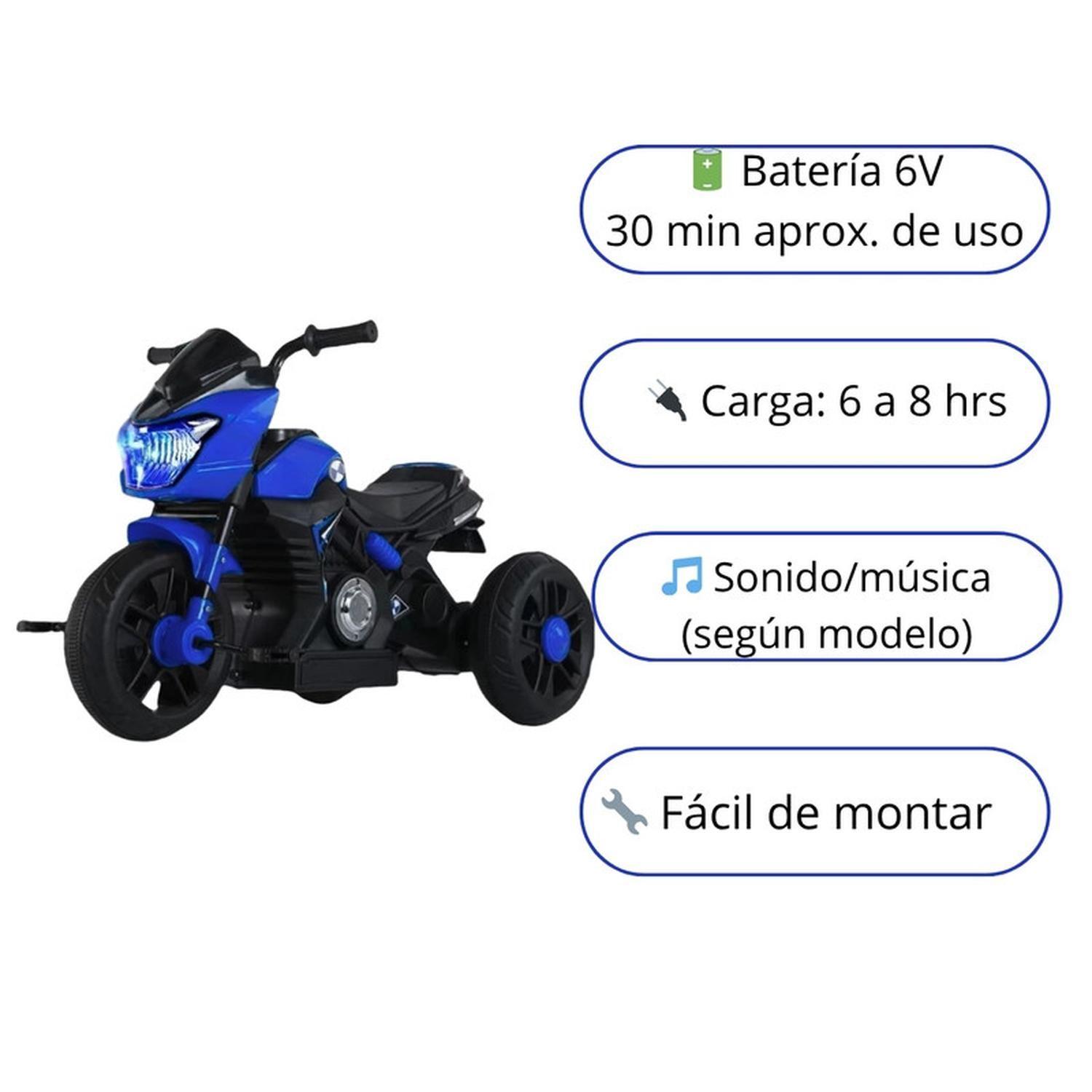 Moto Niño Antivuelco A Bateria Recargable Luz Y Sonido Blue-2