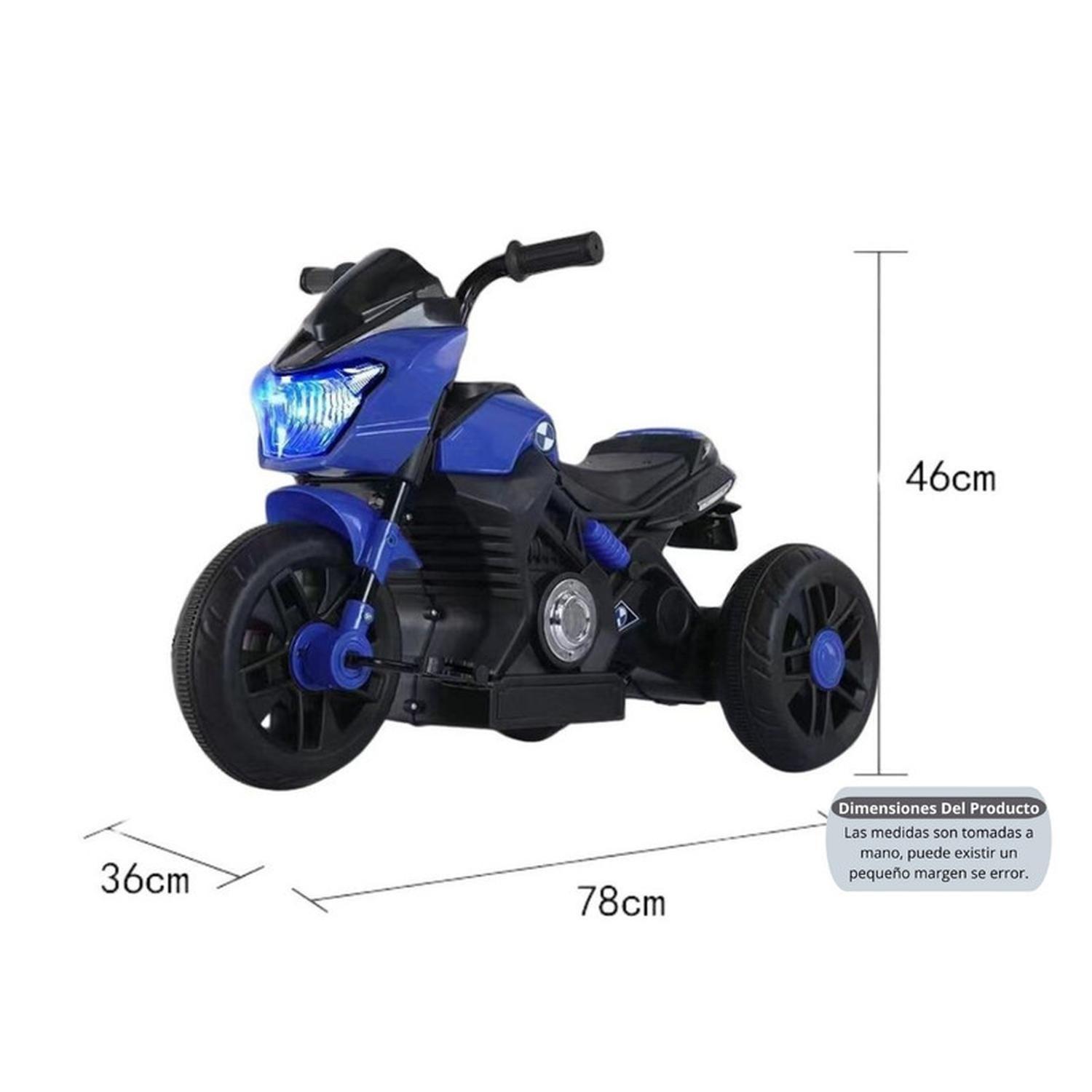 Moto Niño Antivuelco A Bateria Recargable Luz Y Sonido Blue-3