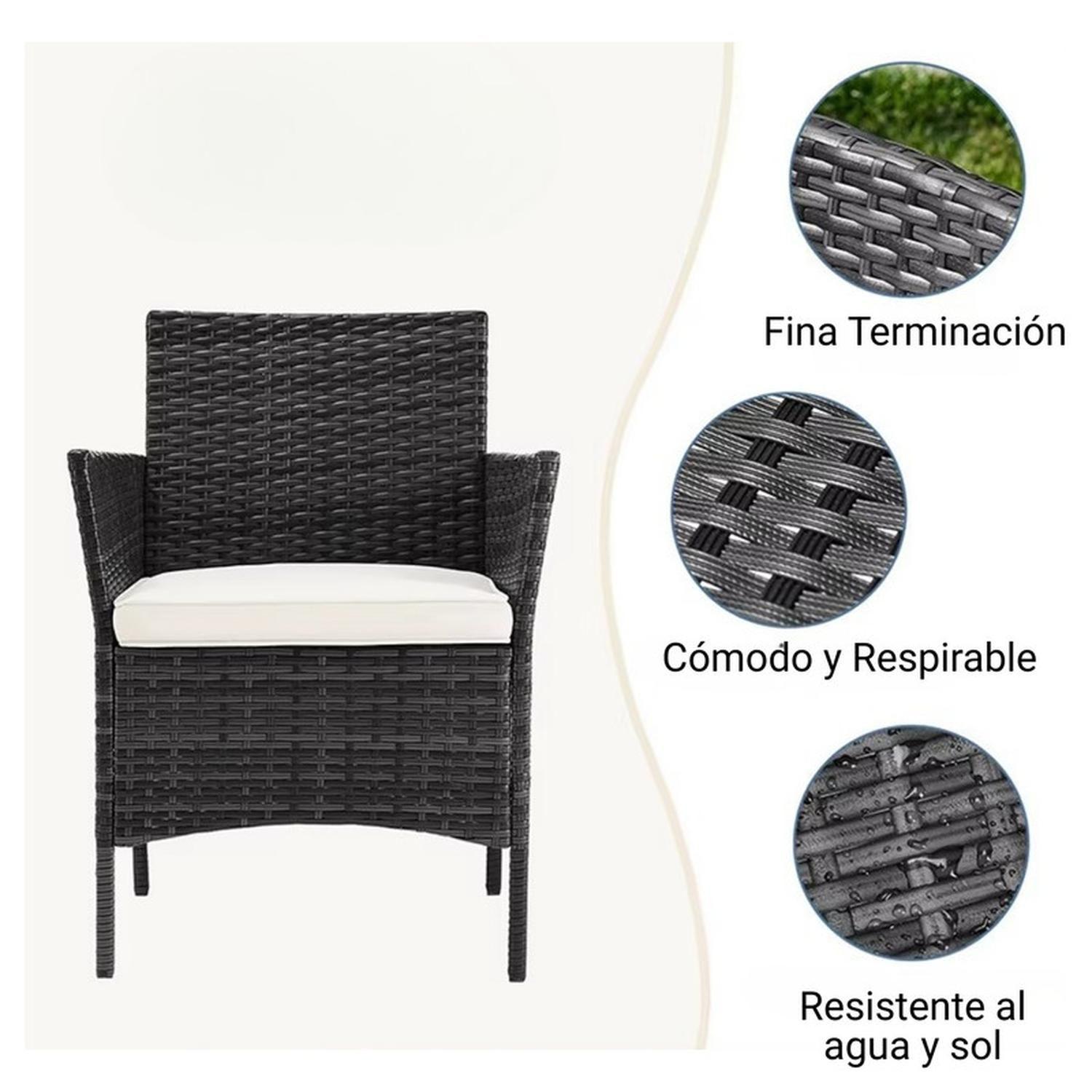 Juego De Terraza Living Ratán Sintético Saint James 4 Piezas-5