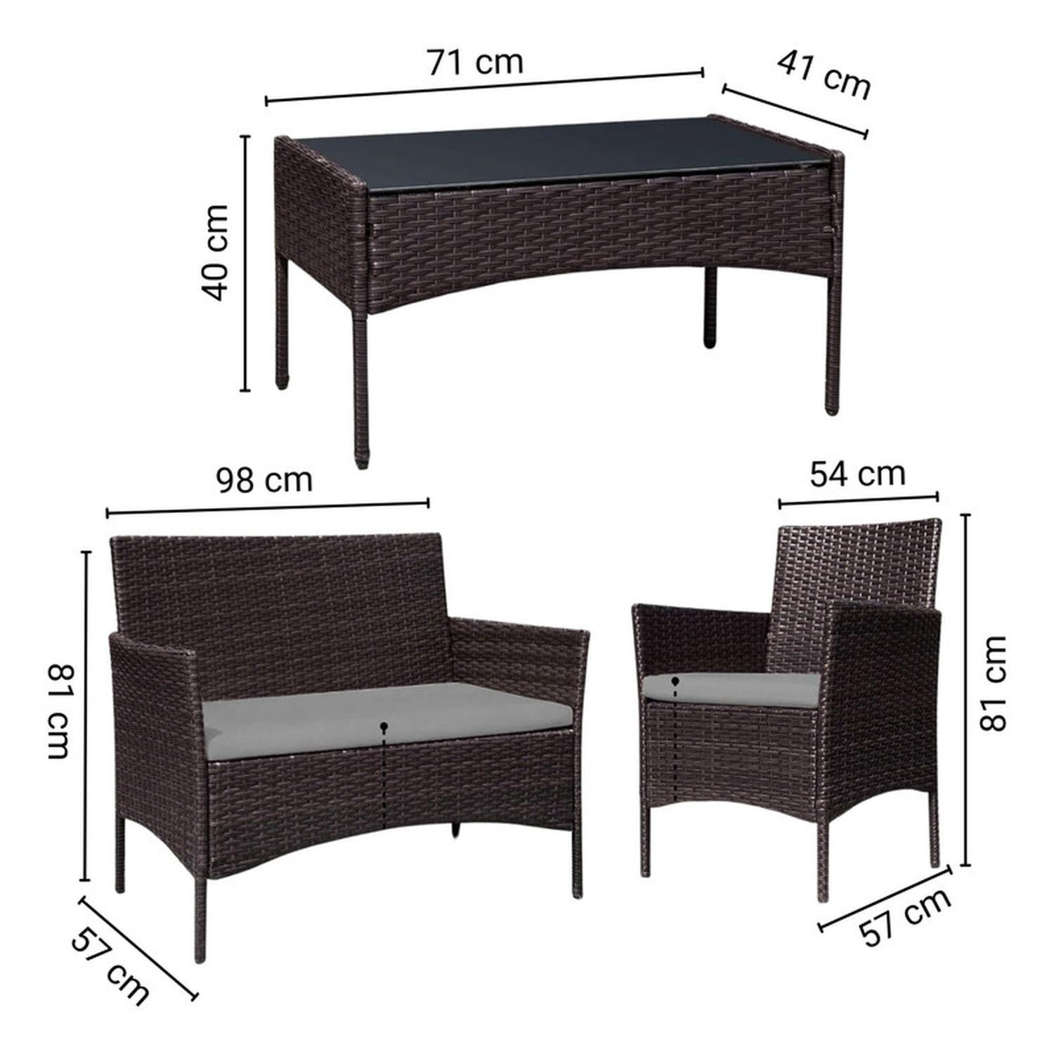 Juego De Terraza Living Ratán Sintético Saint James 4 Piezas-7