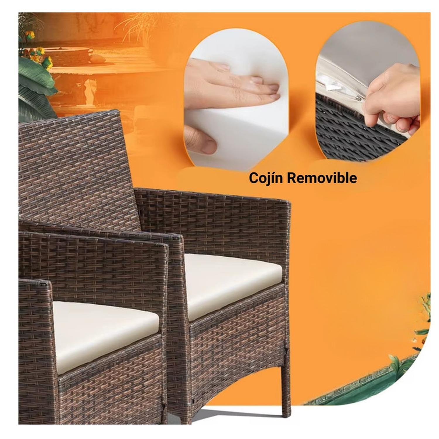 Juego De Terraza Living Ratán Sintético Saint James 4 Piezas-9