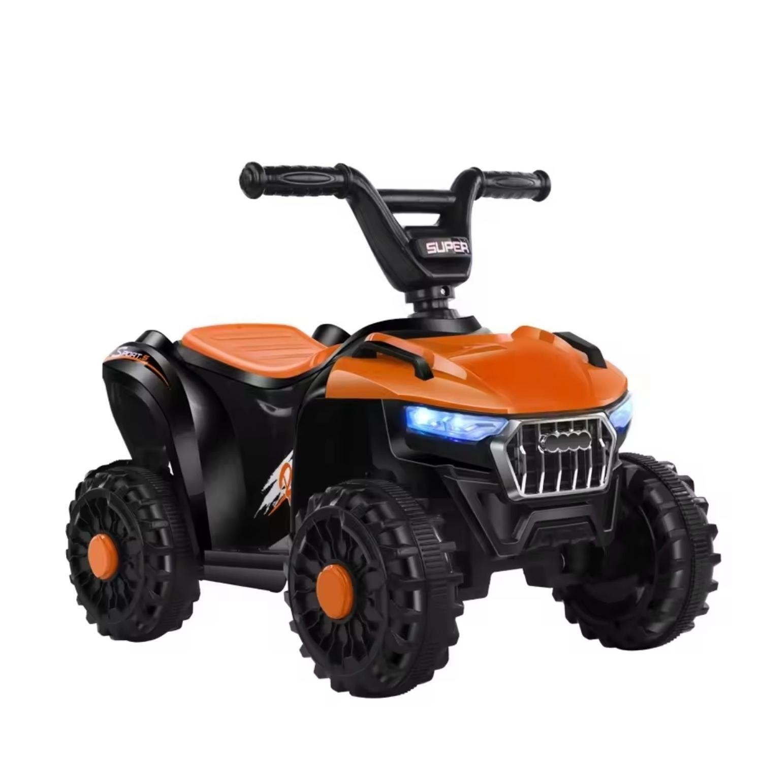 Cuatrimoto Auto Electrico Niño Bateria Luz Y Sonido Naranja-0