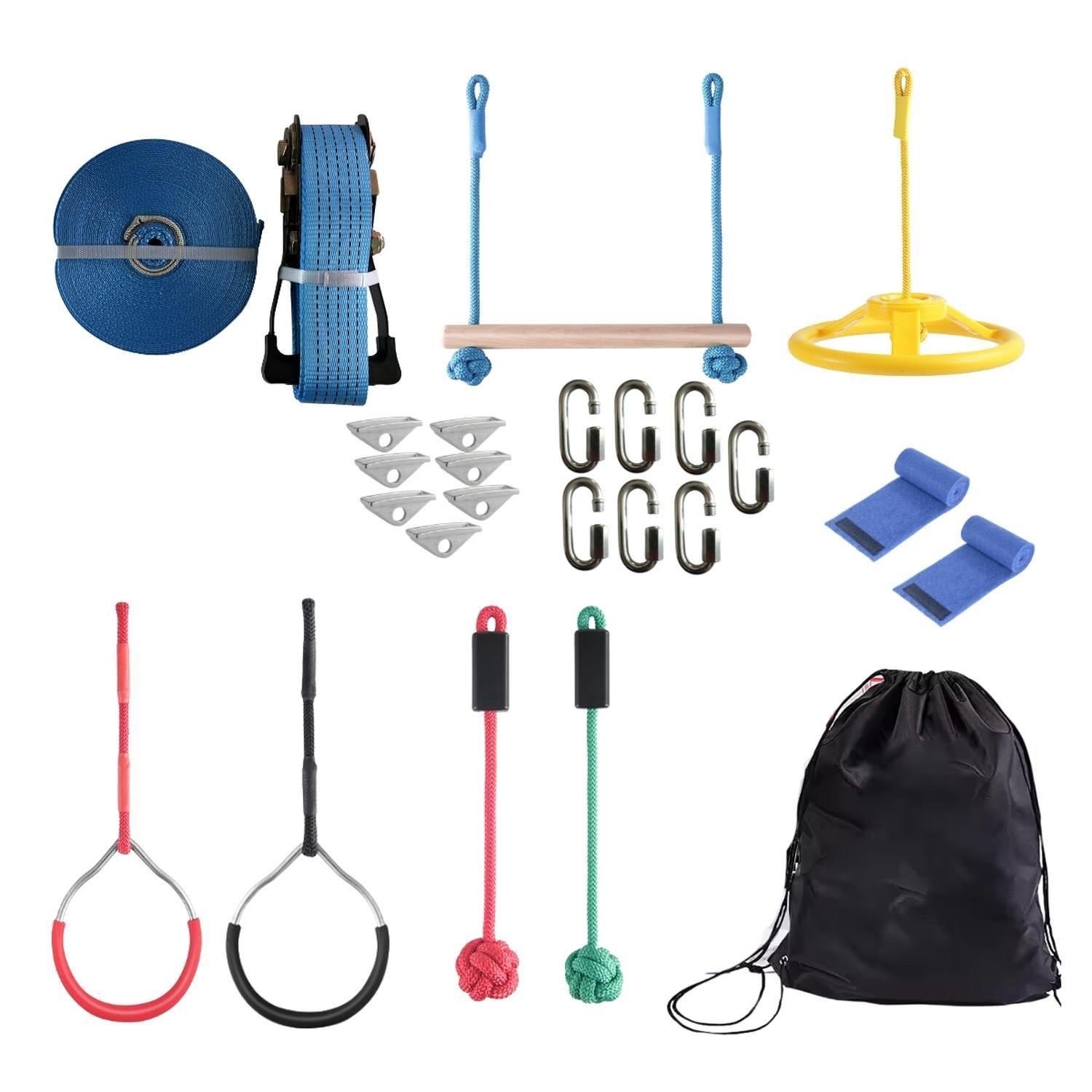 Juego Obstáculos 6 Kit Carrera Ninja Warrior Slackline Niños-0