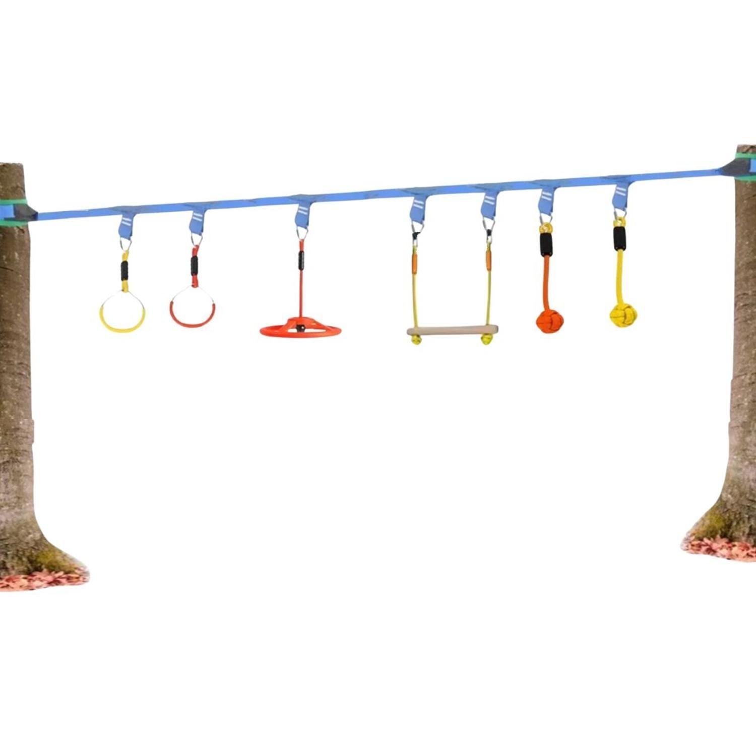 Juego Obstáculos 6 Kit Carrera Ninja Warrior Slackline Niños-5