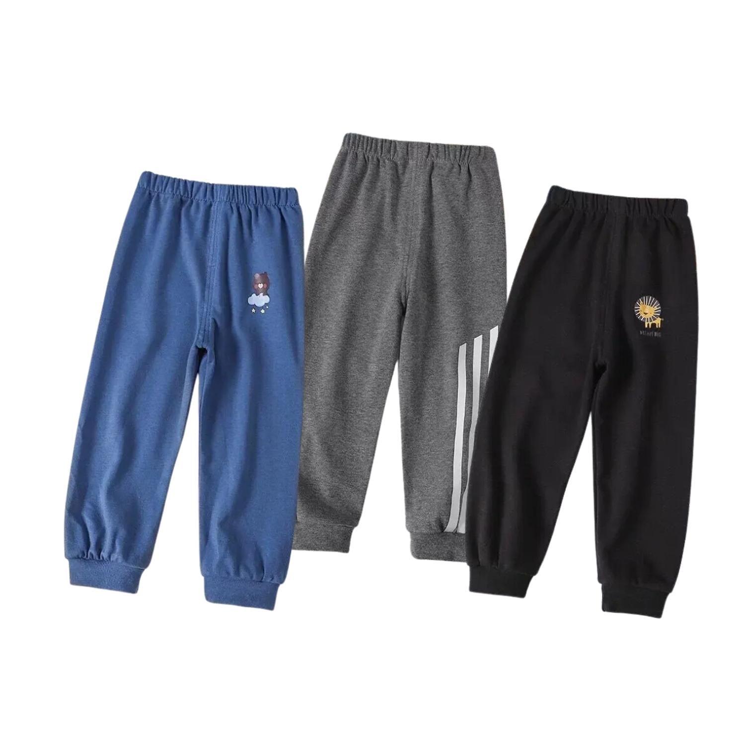 Pack 3 Pantalon De Buzo Niño Deporte Con Puño Algodón-1