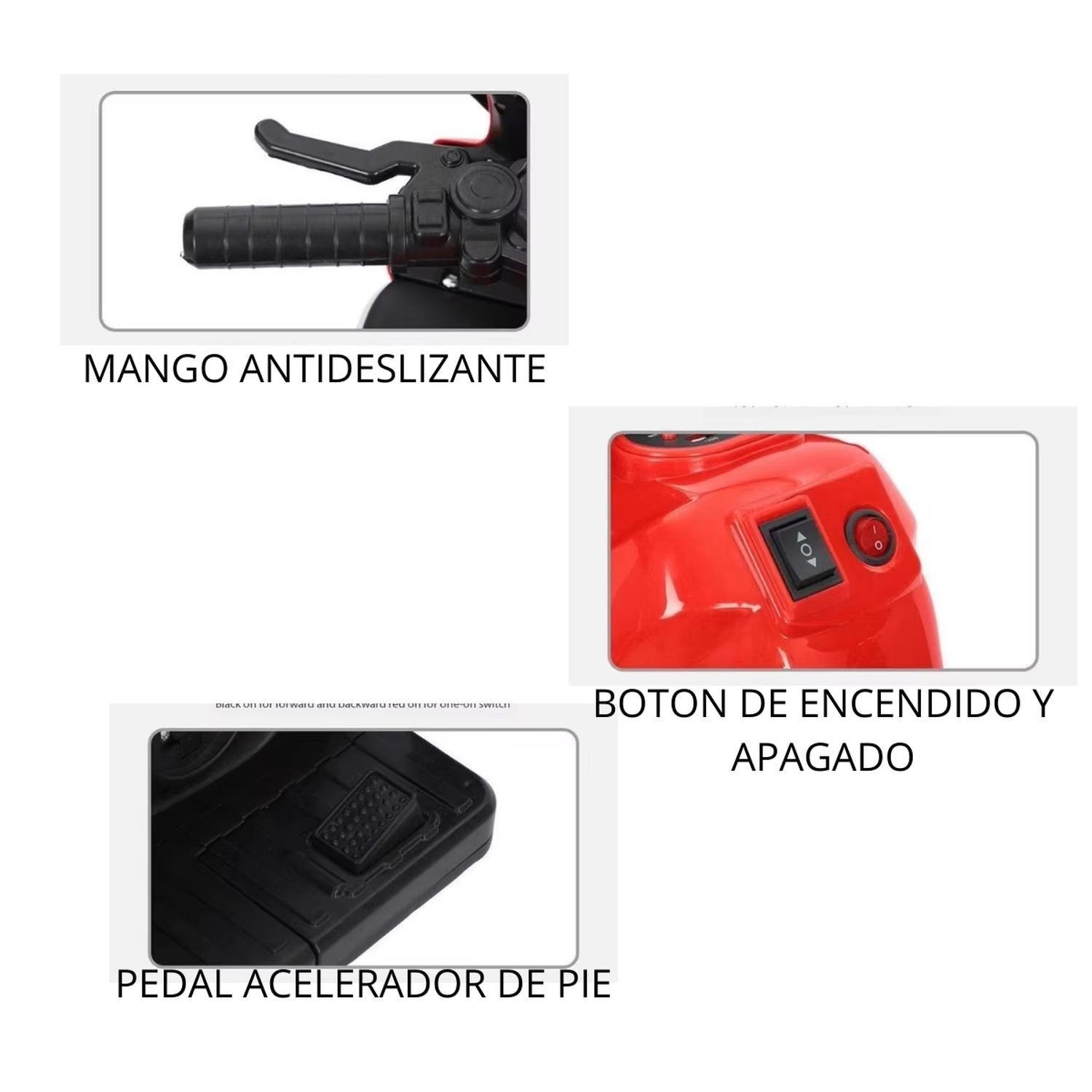Moto Electrica Auto Juguete Kq Grande Luz Sonido Roja 3 Rued-2