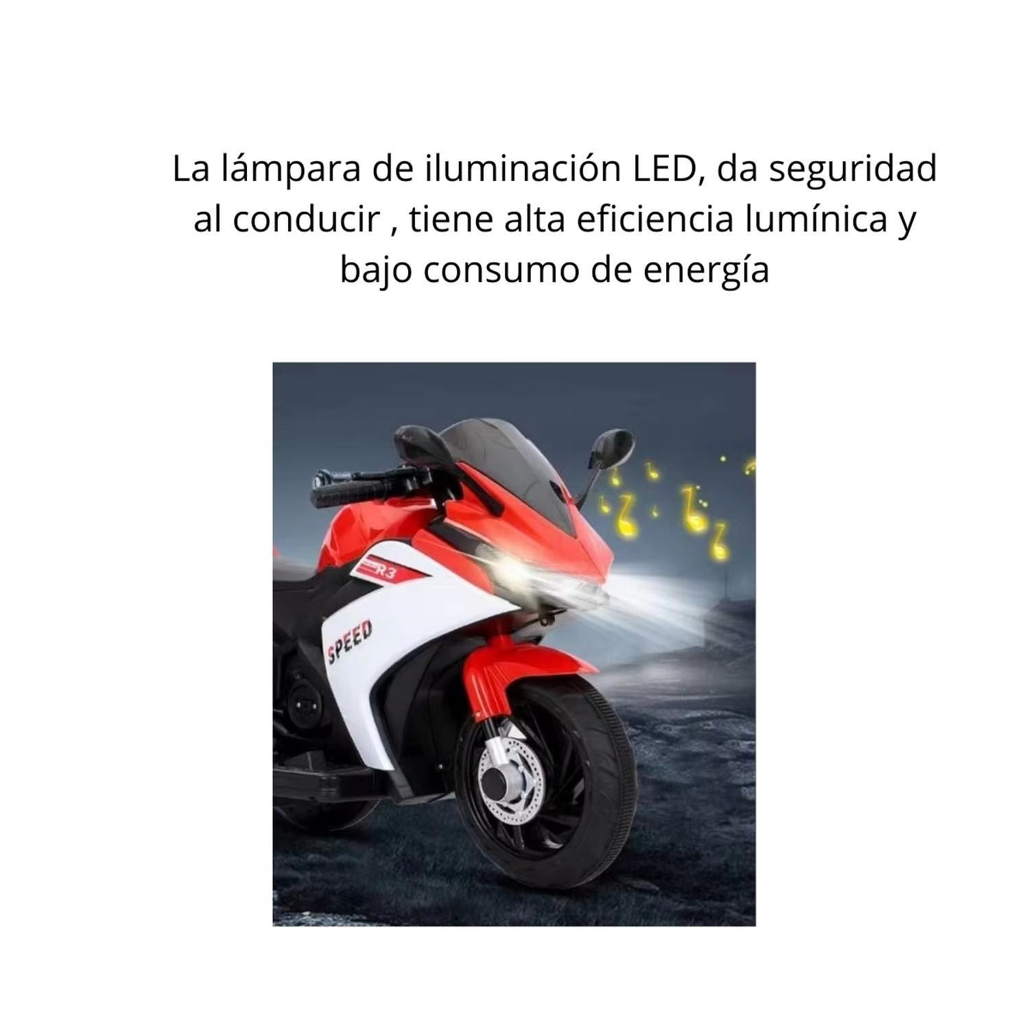 Moto Electrica Auto Juguete Kq Grande Luz Sonido Roja 3 Rued-3