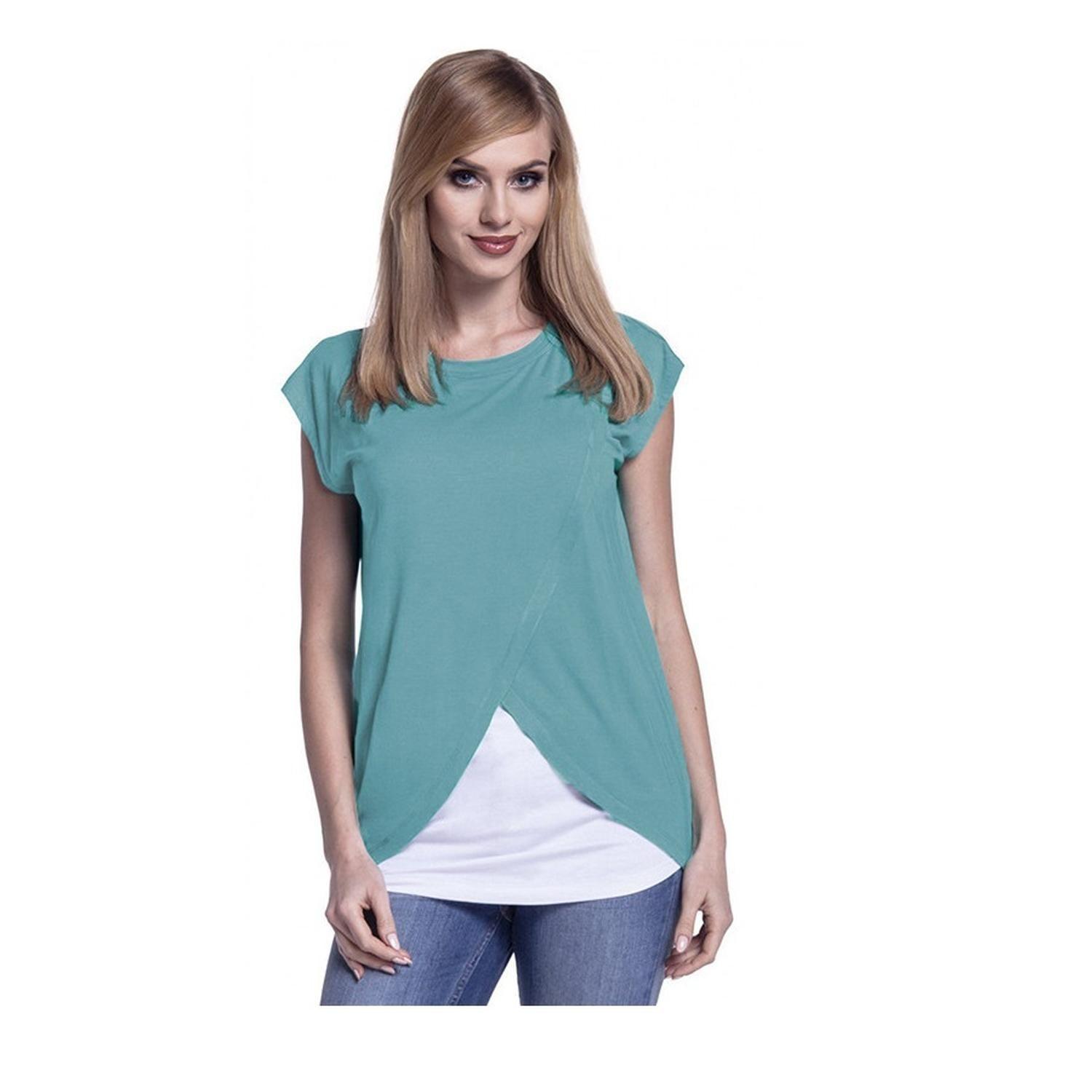 Polera Lactancia Maternidad Mara Manga Corta Menta-1