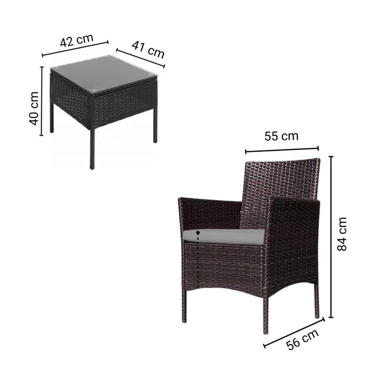 Juego De Terraza Living Ratán Sintético Sally 3 Piezas-8
