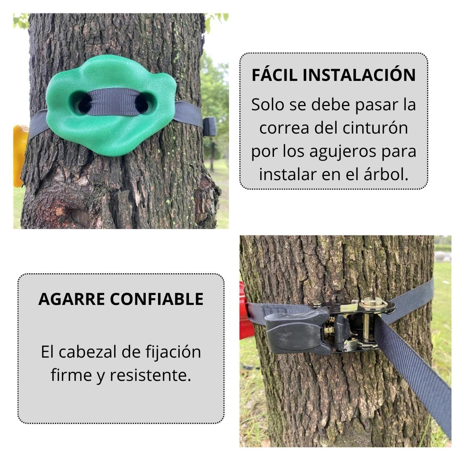 Juego Escalada Para Arbol 12 Piedras Resina + 5 Cinturones-3