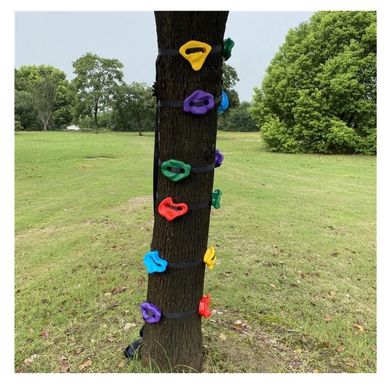 Juego Escalada Para Arbol 12 Piedras Resina + 5 Cinturones-4