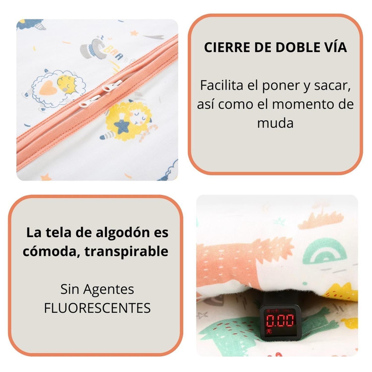 Saquito Dormir Bebe Tog 0,5 Algodon Ultraliviano Ballenitas-2