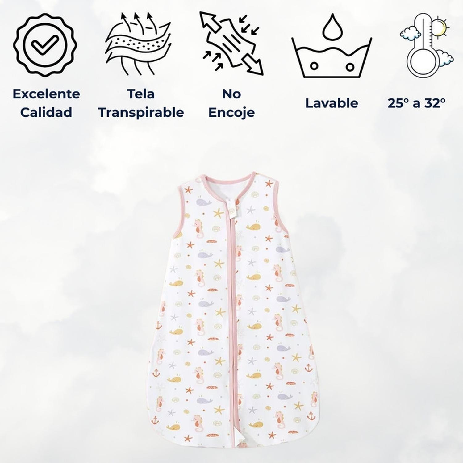 Saquito Dormir Bebe Tog 0,5 Algodon Ultraliviano Ballenitas-3