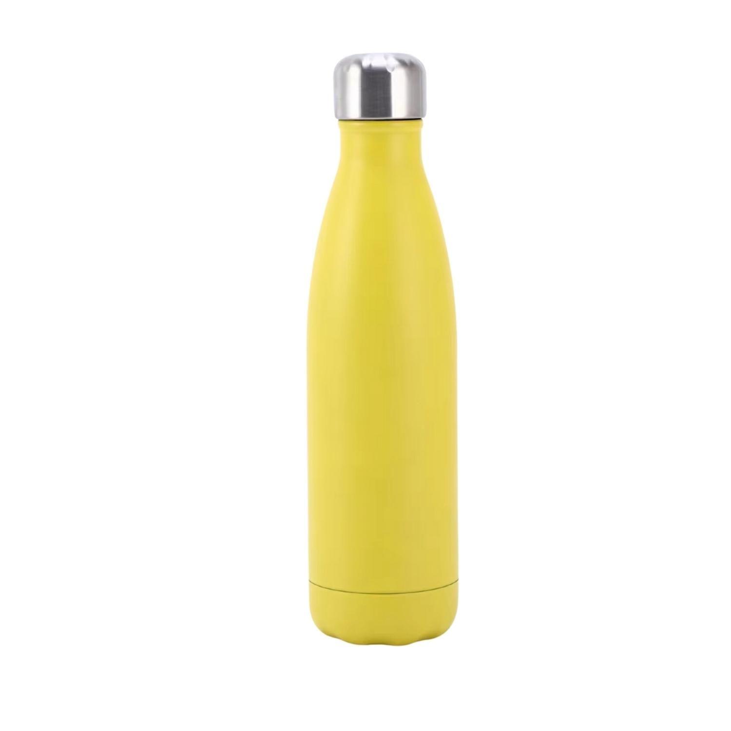 Botella Agua Acero Inoxidable 500 ML. Amarillo Antigoteo-0