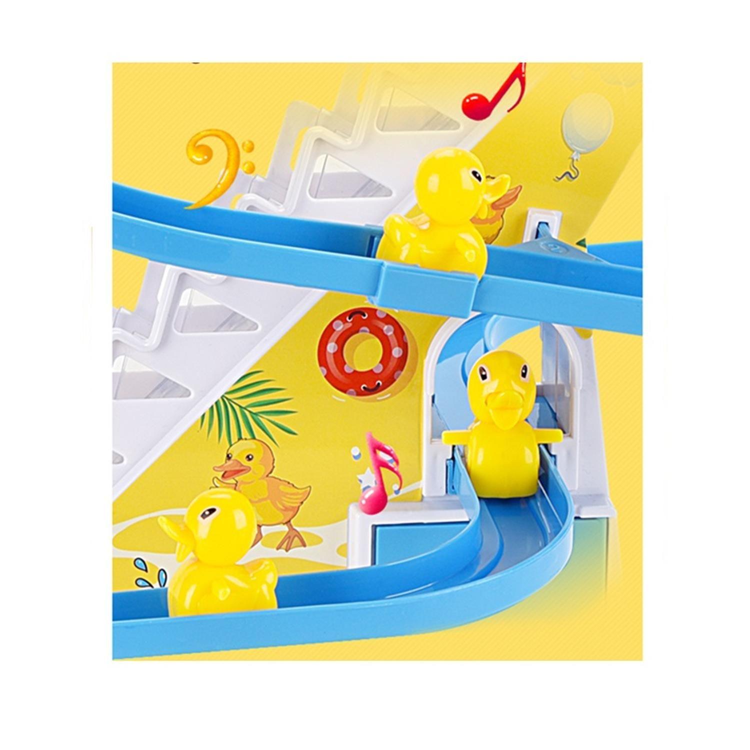 Pato Y Patitos Subiendo Escaleras Juguete Electrico Pista-2