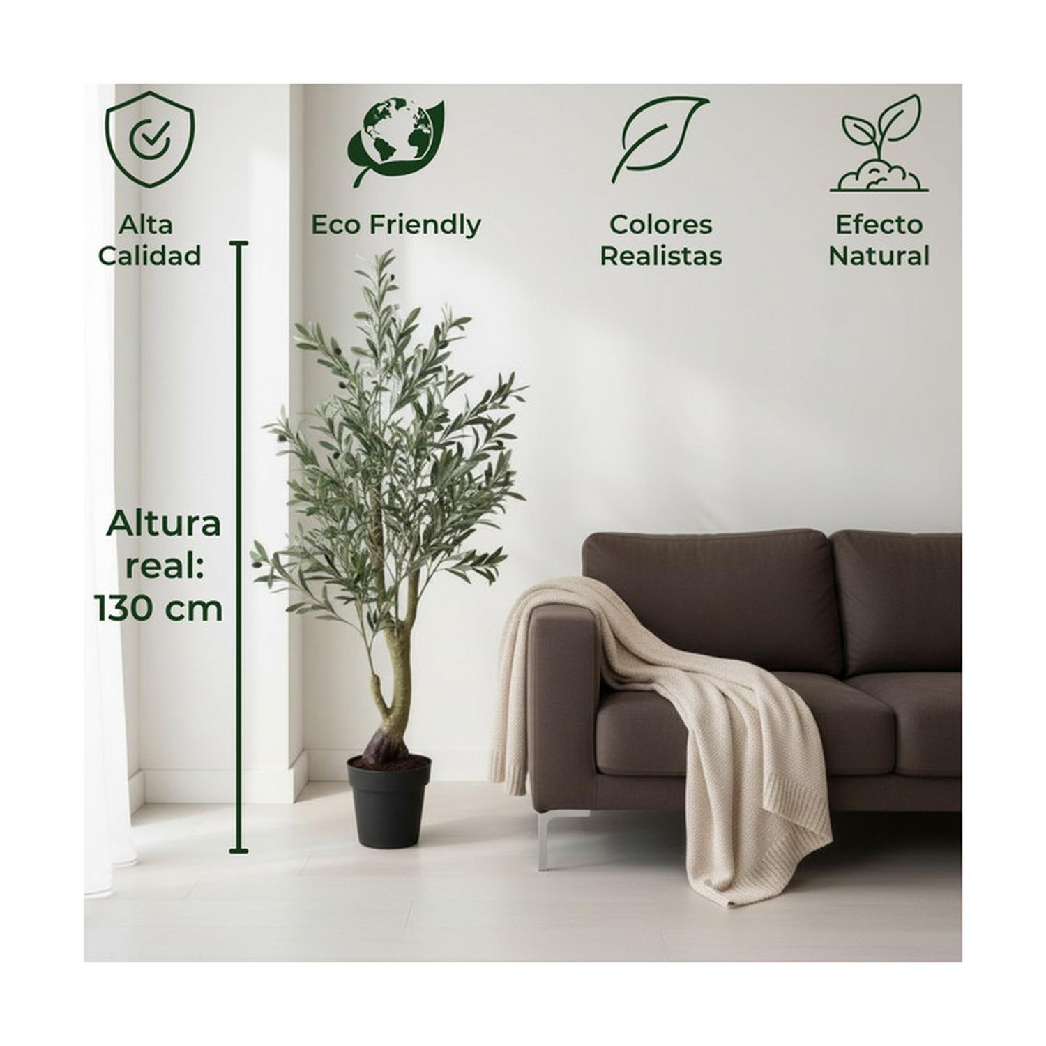 Planta Artificial Olivo Diseño Realista 130 cm-3