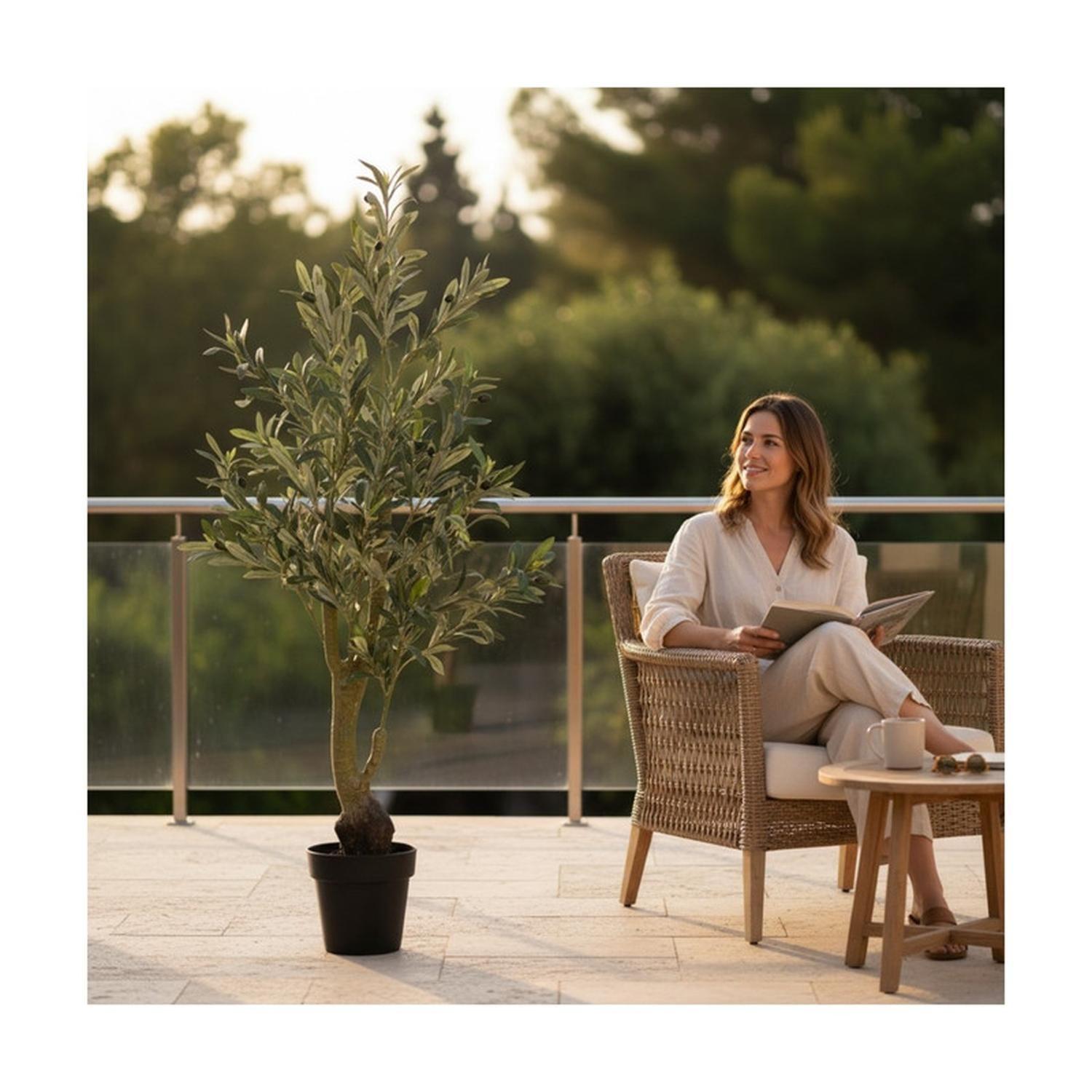 Planta Artificial Olivo Diseño Realista 130 cm-6