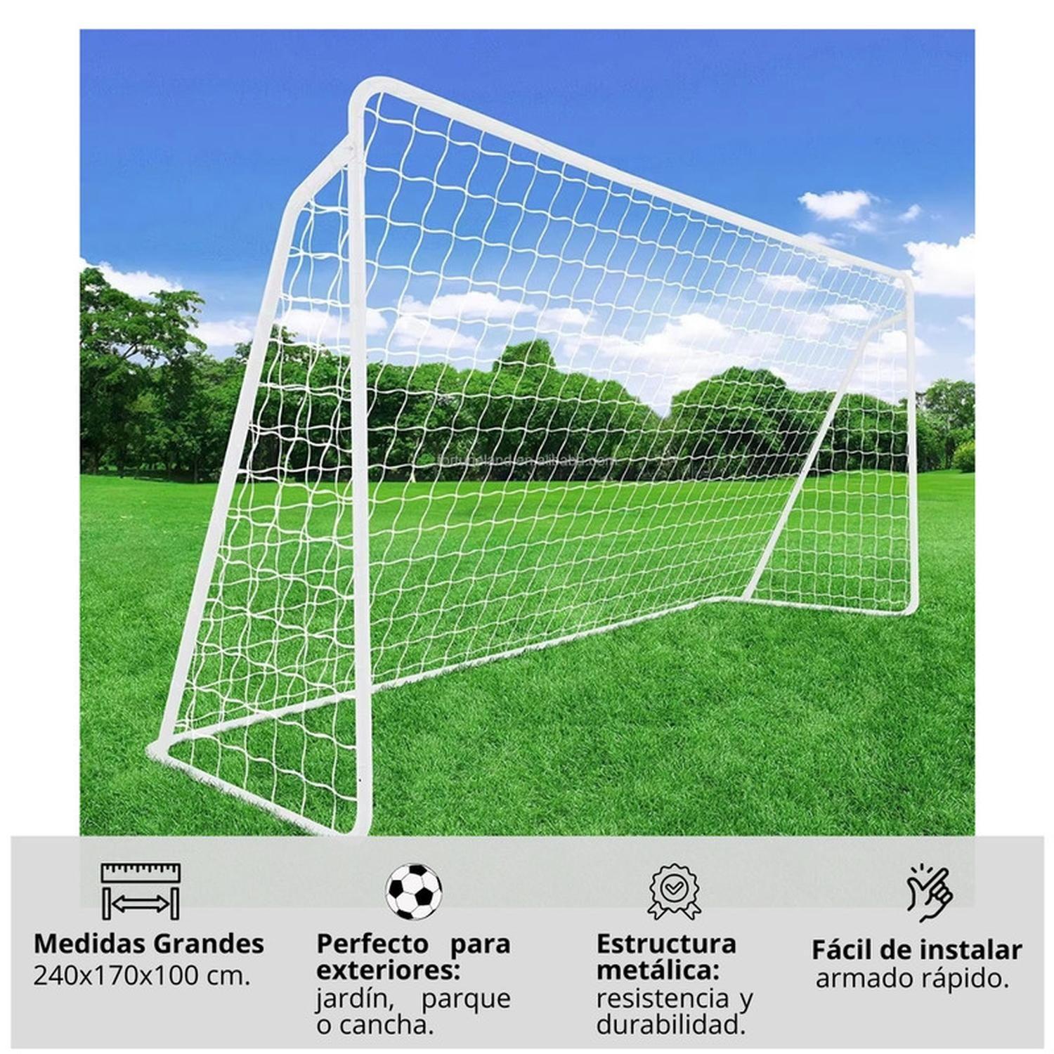 Arco Fútbol Metálico 240x170x100 Cm + Red-3