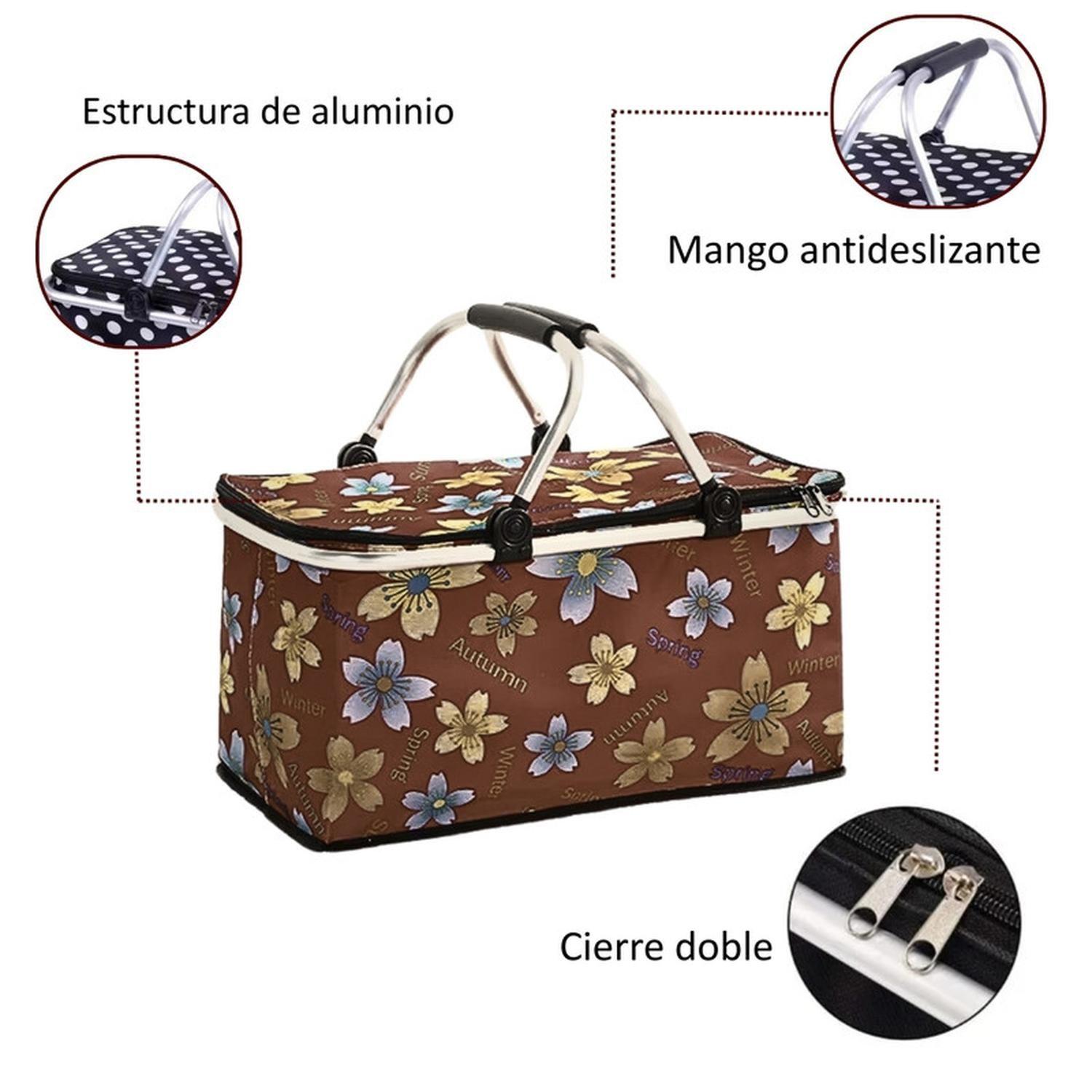 Bolso Termico Plegable Margaritas Cooler Canasta Picnic-2