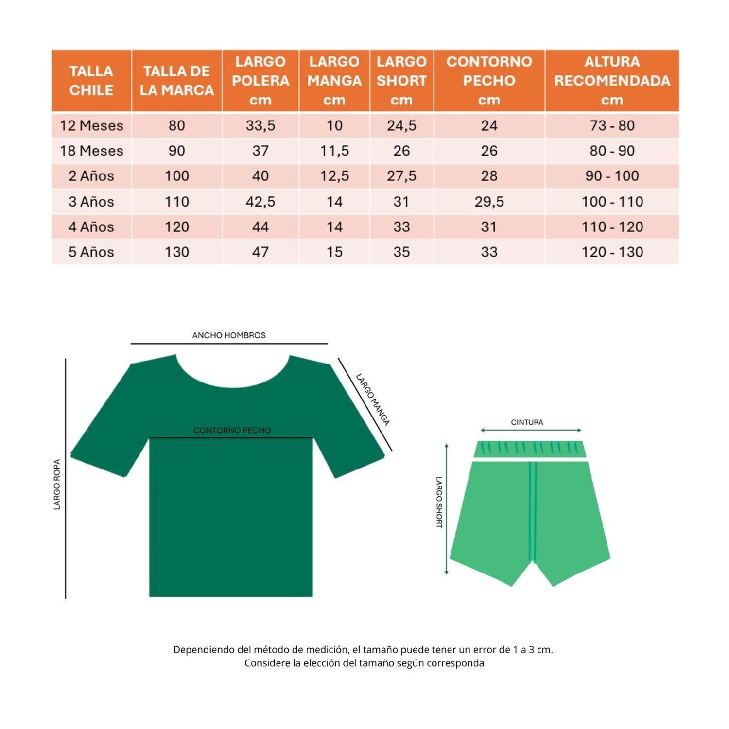 Pijama Niño Algodon Manga Corta Short Under Retro Verde-3