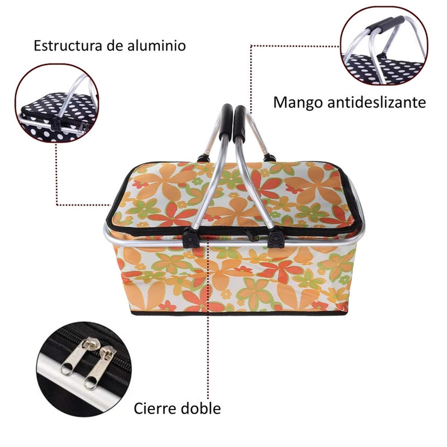 Bolso Termico Plegable Astromelias Cooler Canasta Picnic-2