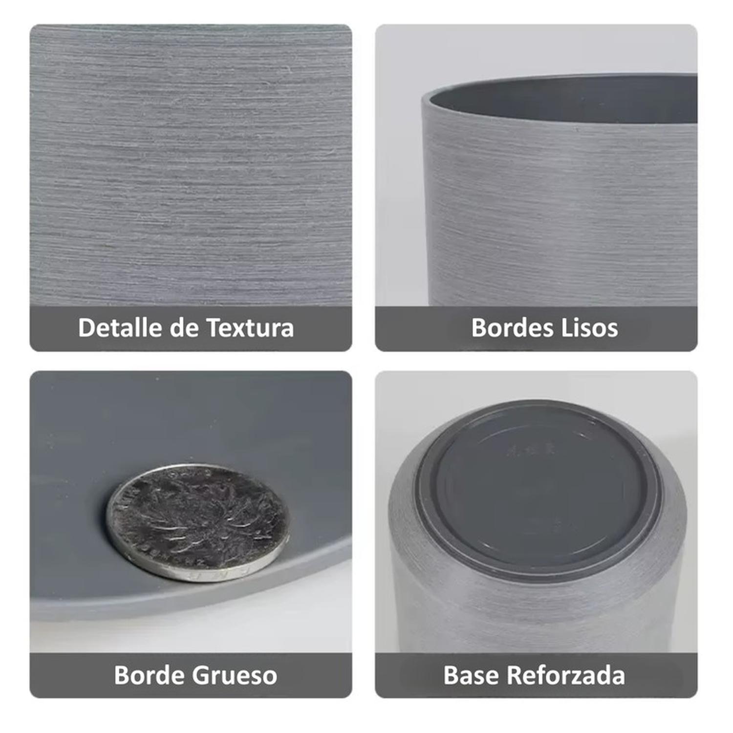 Macetero Grande Plastico Resistente Simil Piedra 43X43X43Cm-2