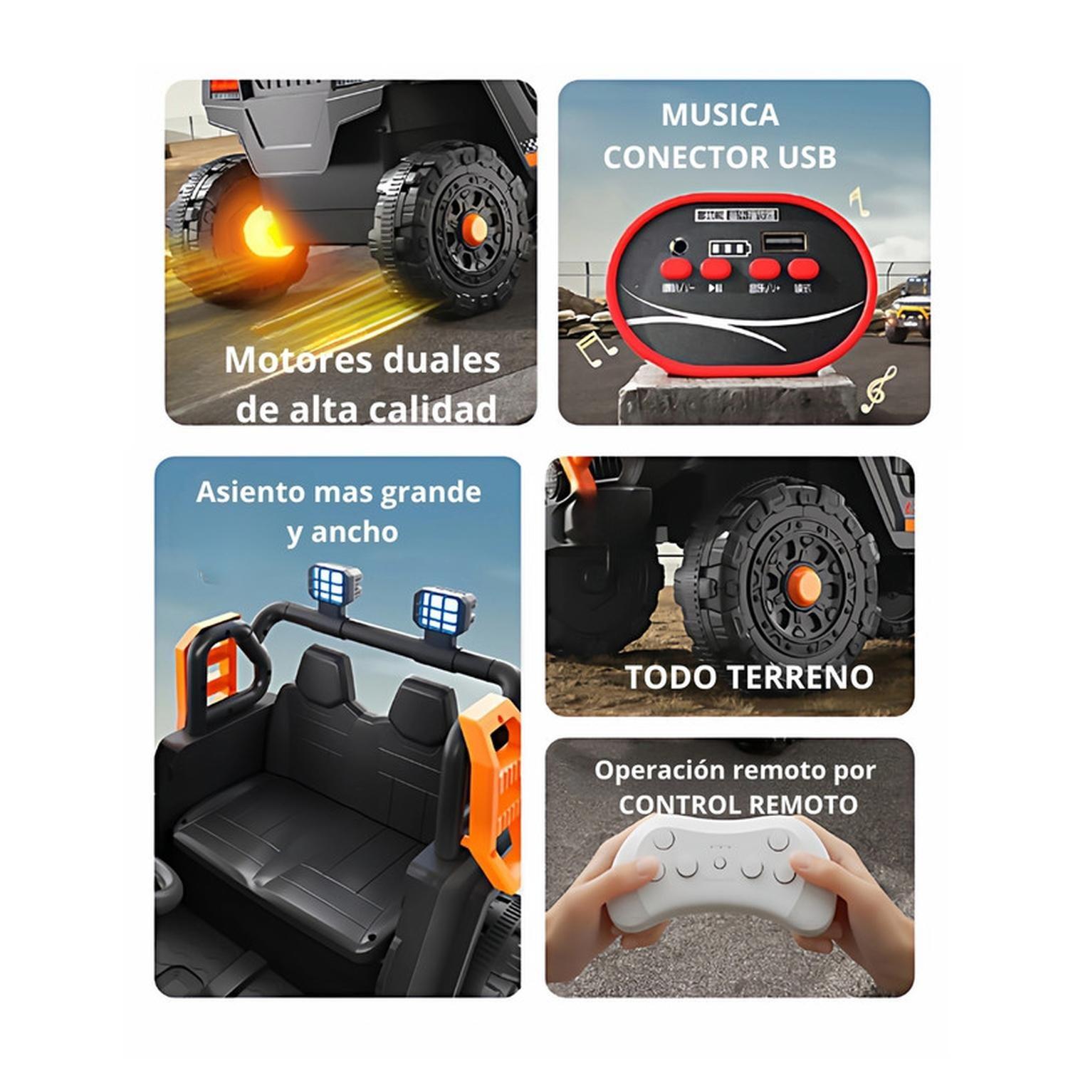 Auto Eléctrico Infantil Jeep Blaze Batería Control Gris-2