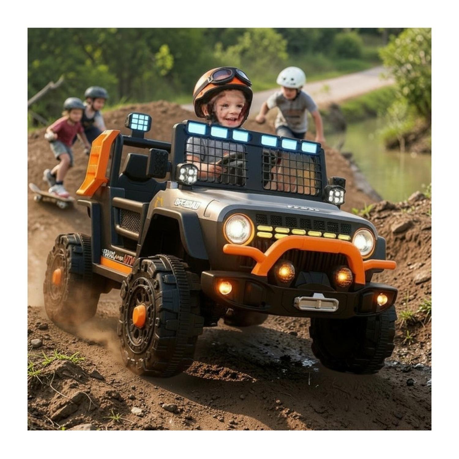 Auto Eléctrico Infantil Jeep Blaze Batería Control Gris-6