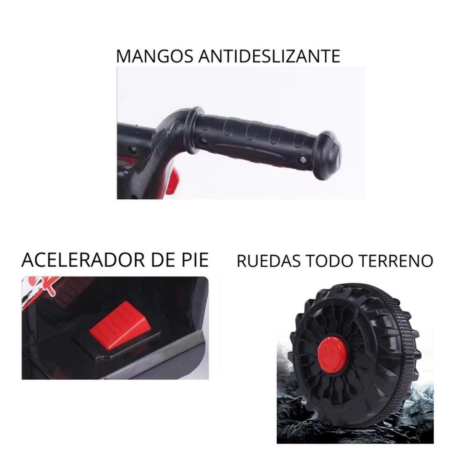 Cuatrimoto Auto Electrico Niño A Bateria Luz Y Sonido Roja-3