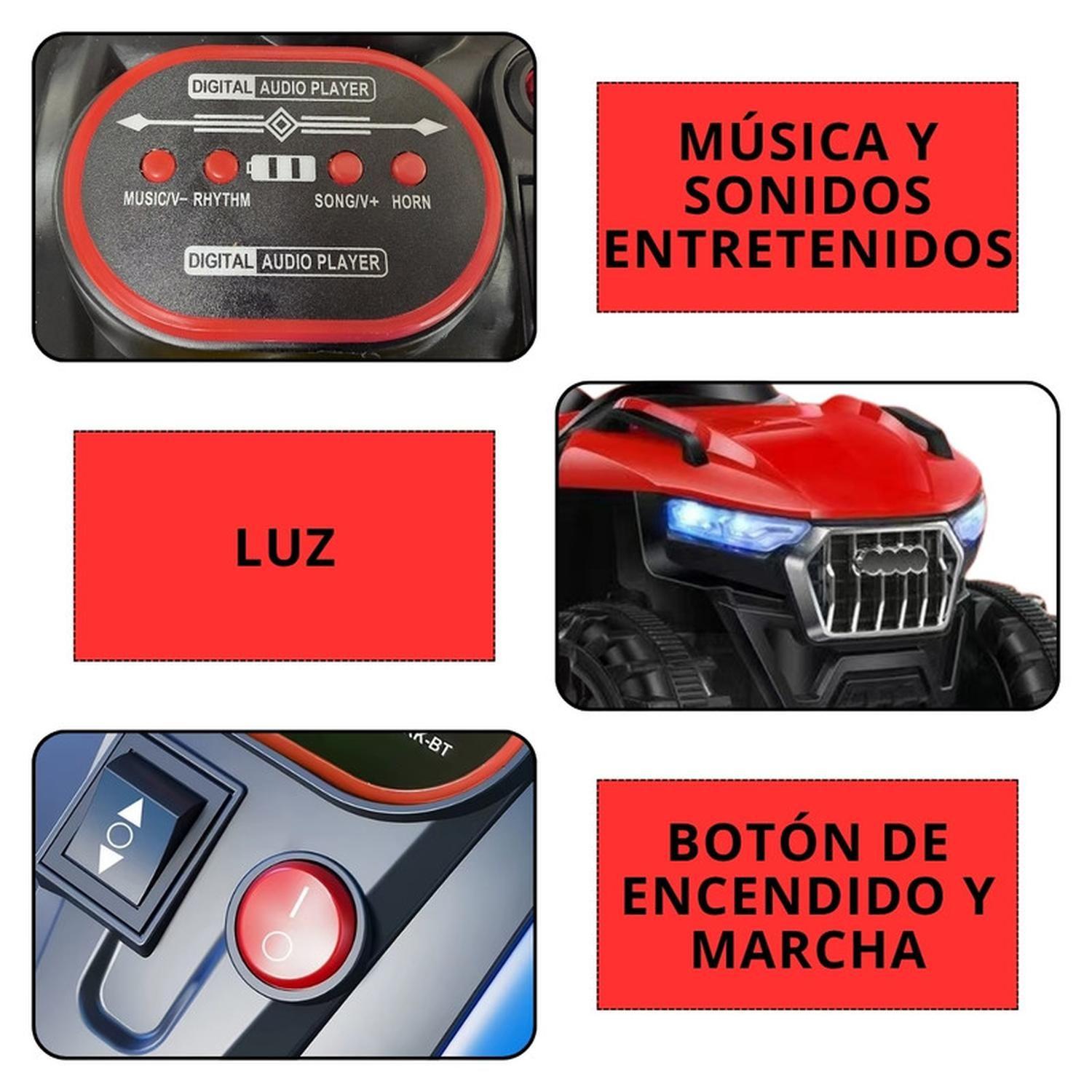 Cuatrimoto Auto Electrico Niño A Bateria Luz Y Sonido Roja-4