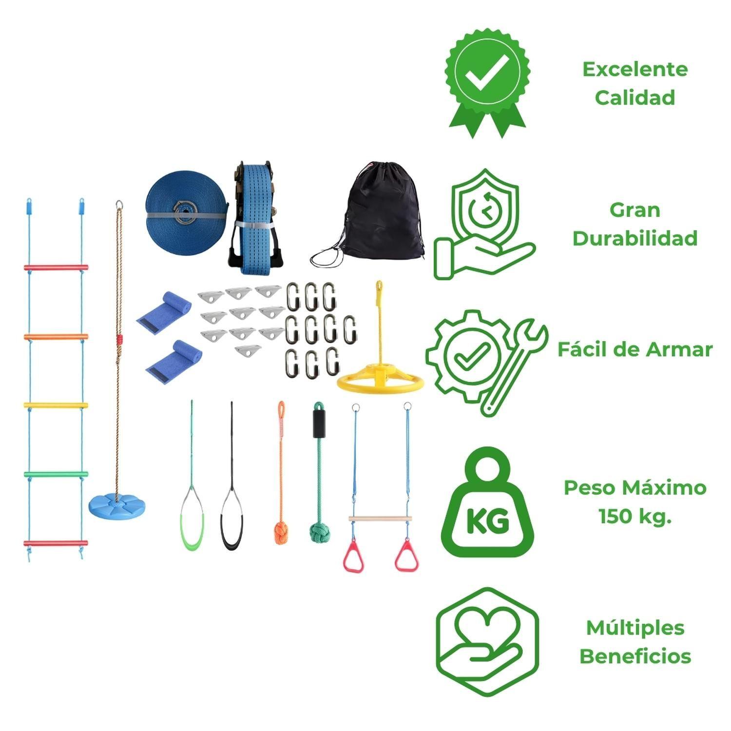 Juego Obstaculos Set Carrera Kit Entrenamiento Ninja Warrior-3